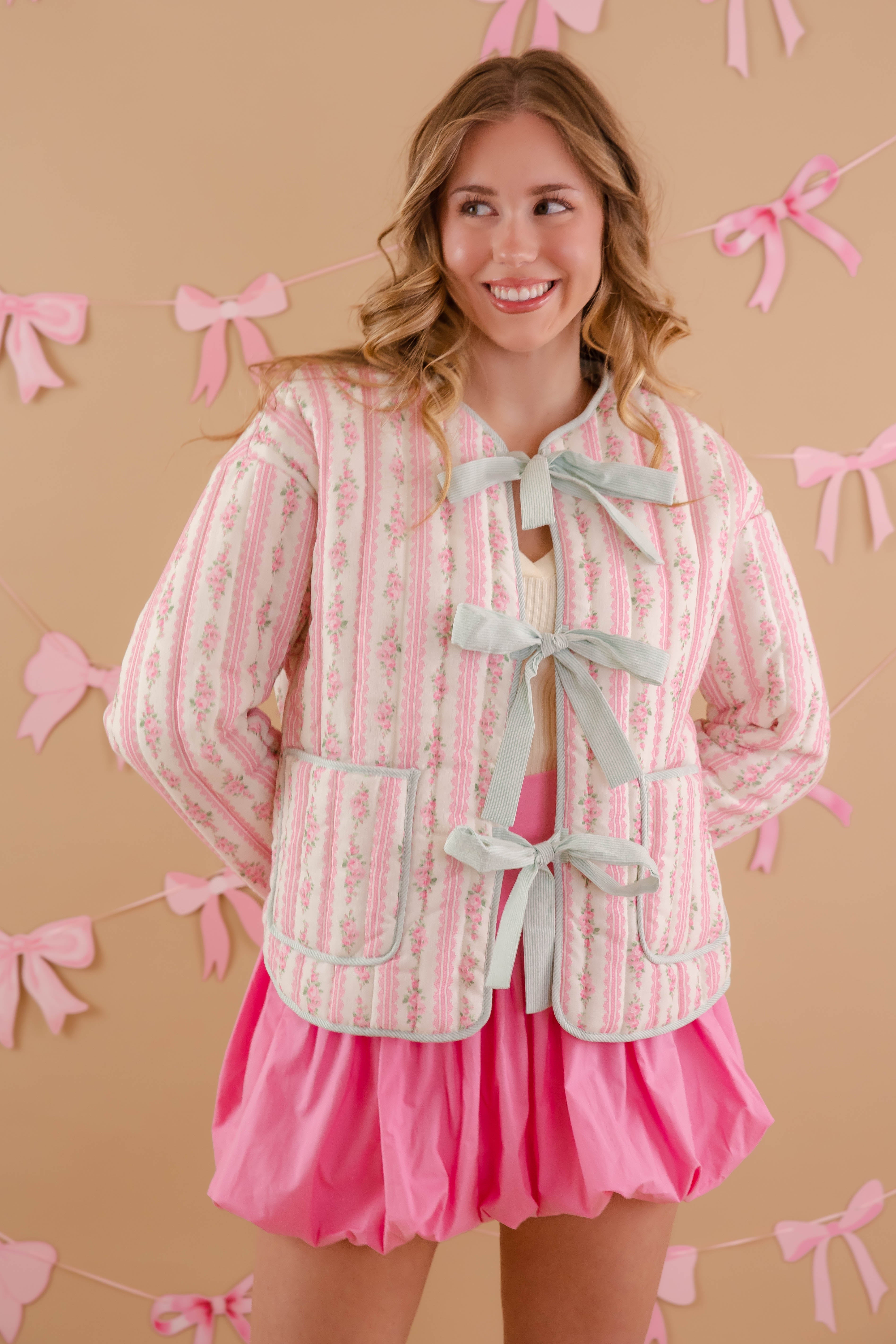 Sweet Spirit Quilted Jacket-Pink