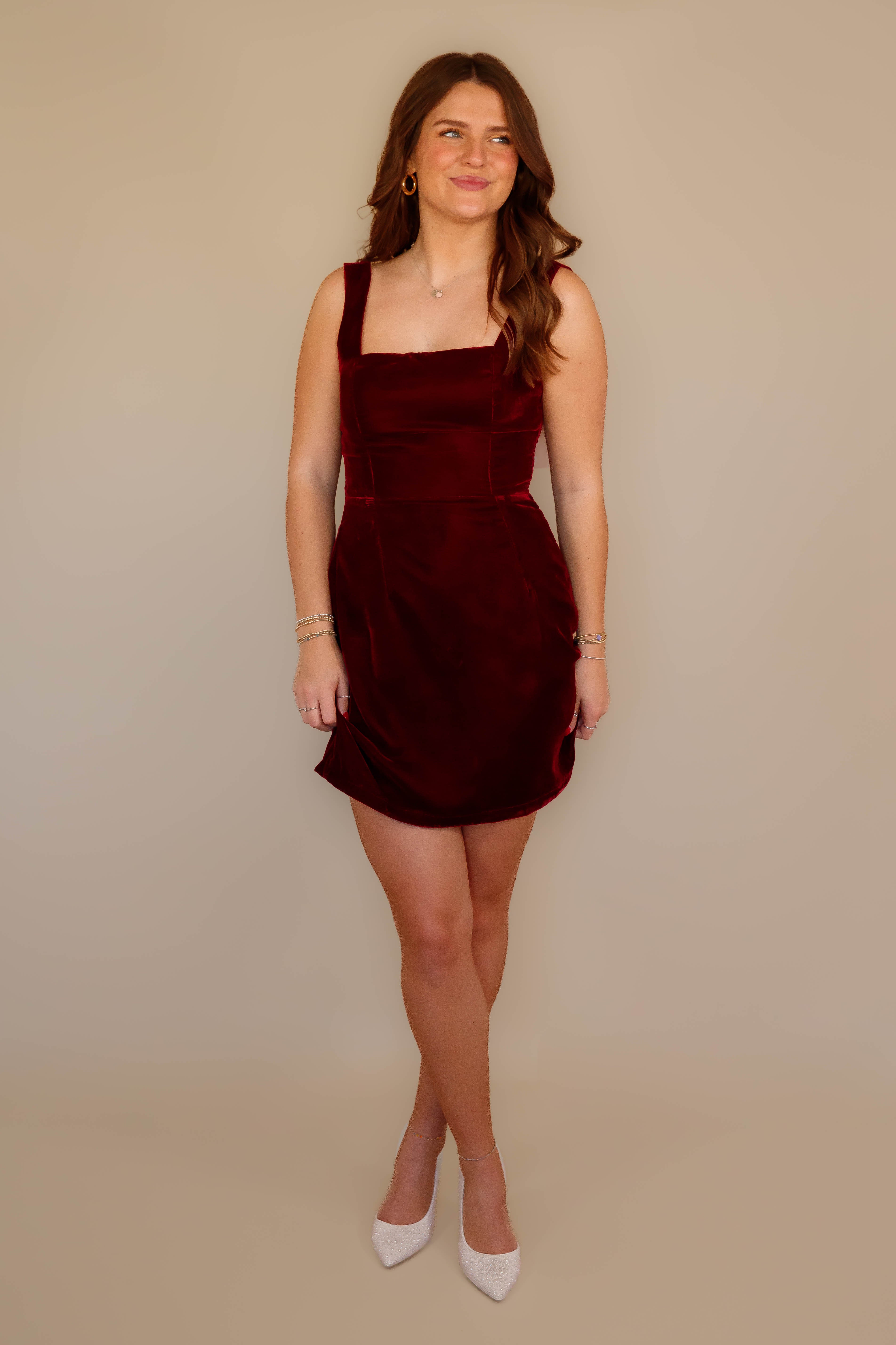 It's My Time Mini Dress-Wine