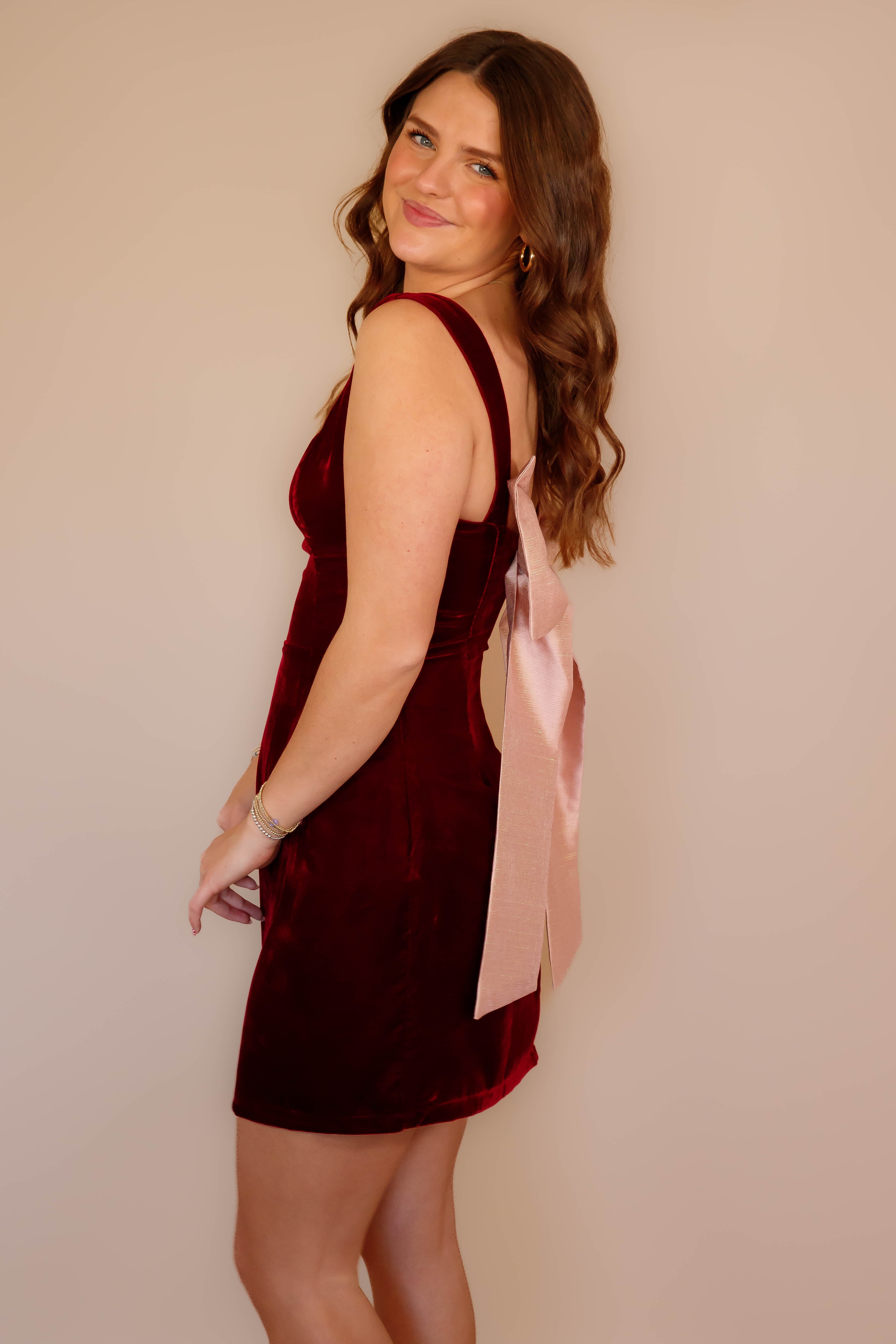 It's My Time Mini Dress-Wine