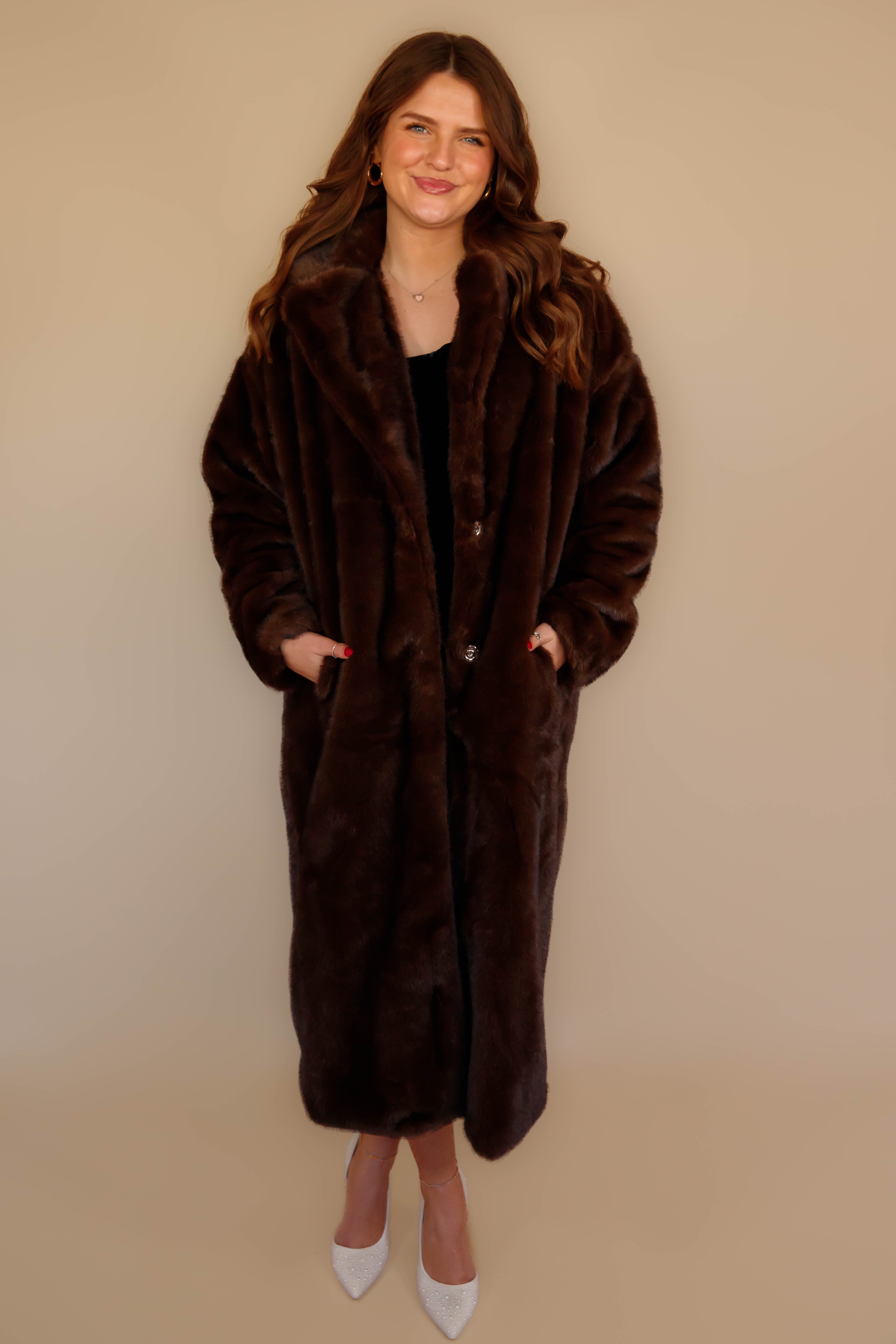 Snow In California Faux Fur Coat