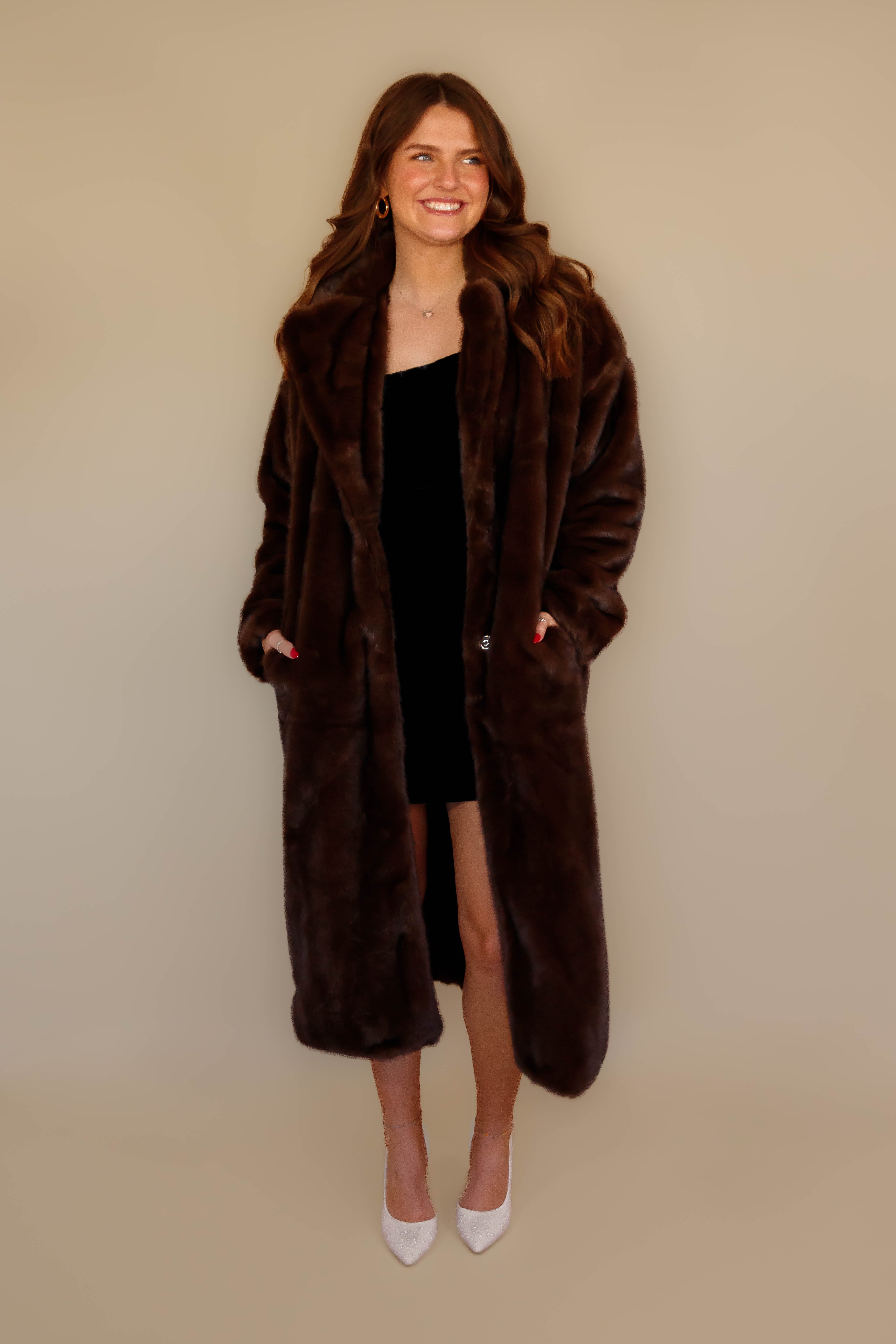 Snow In California Faux Fur Coat