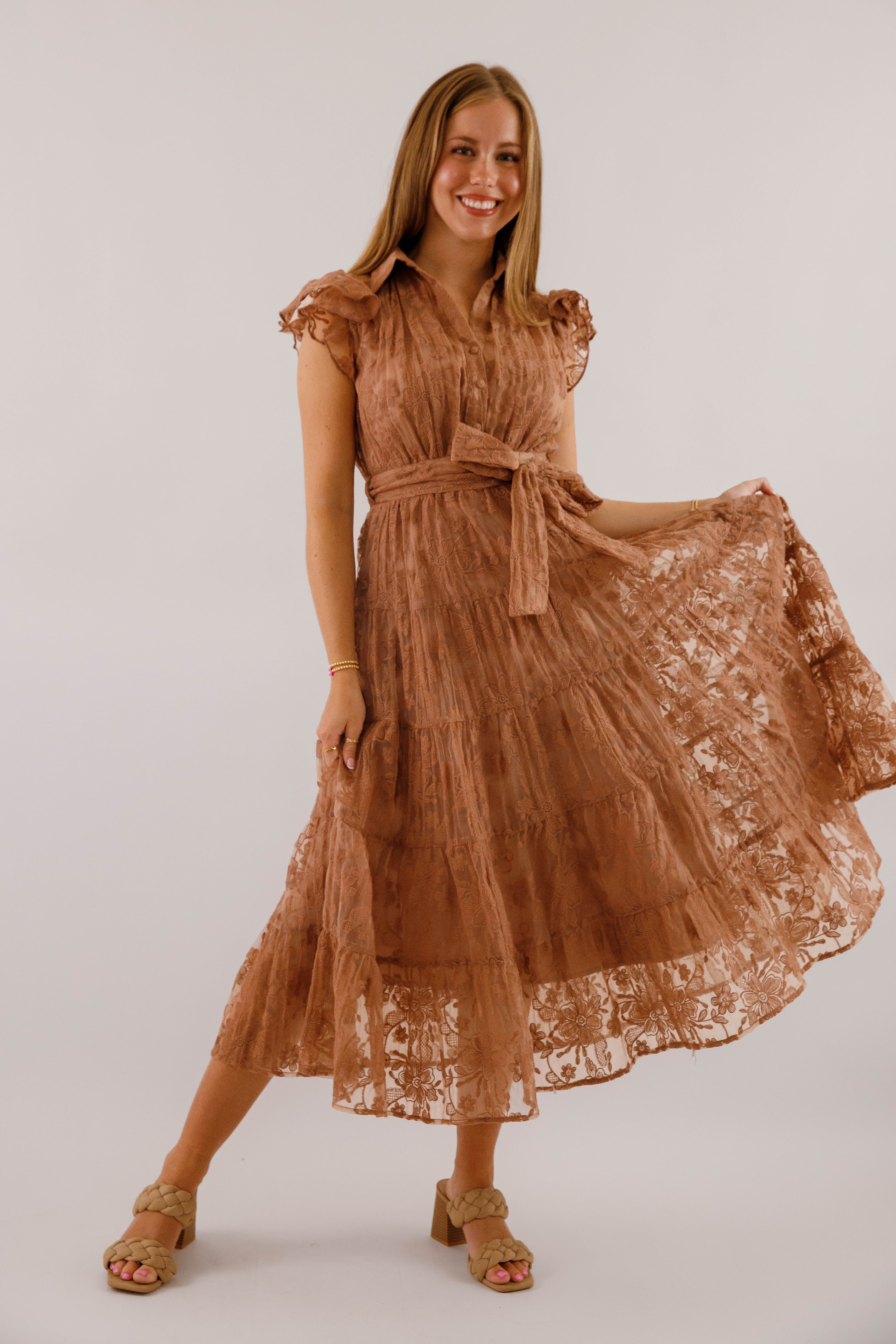 The Small Details Midi Dress-Mocha