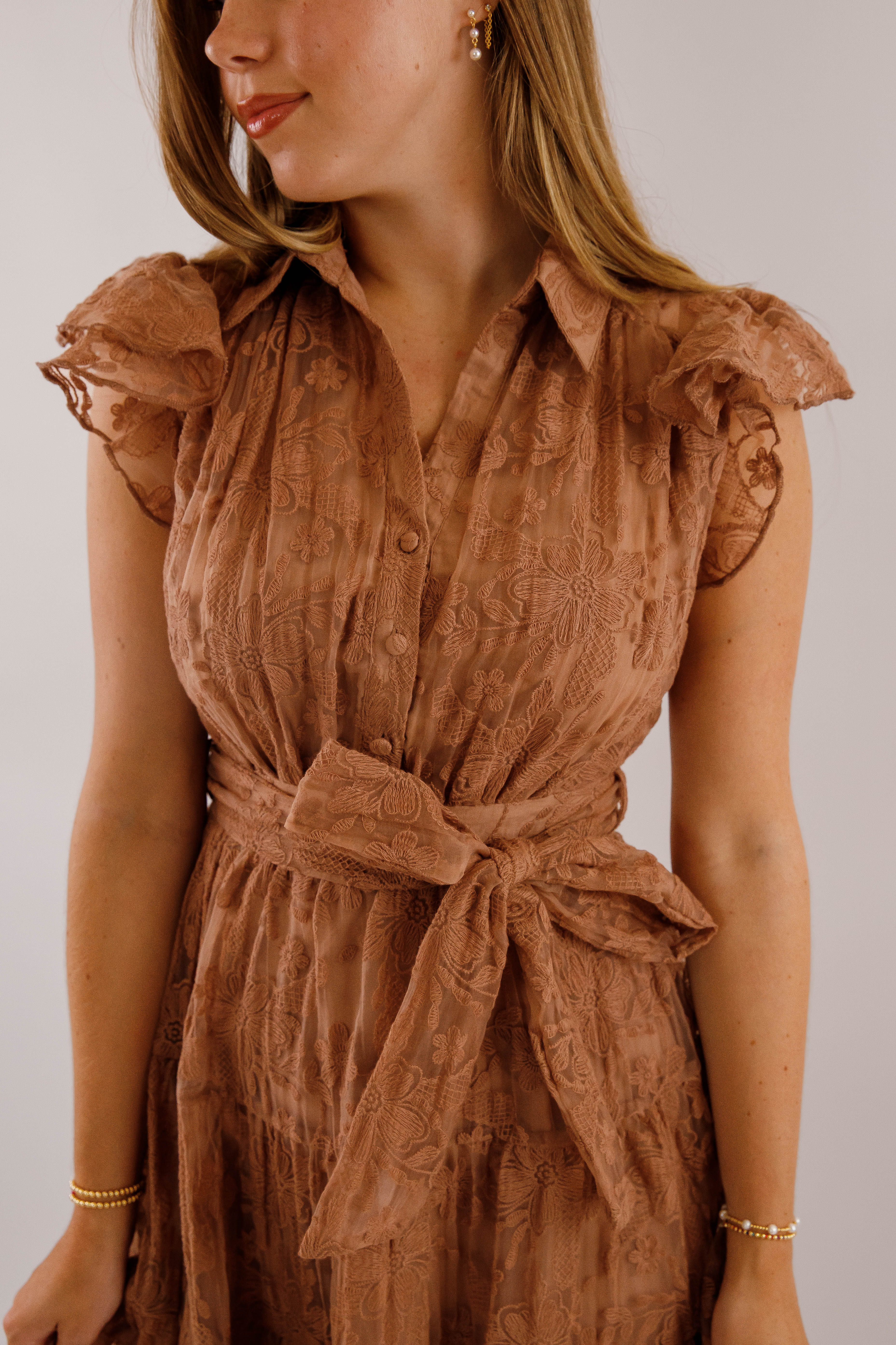 The Small Details Midi Dress-Mocha