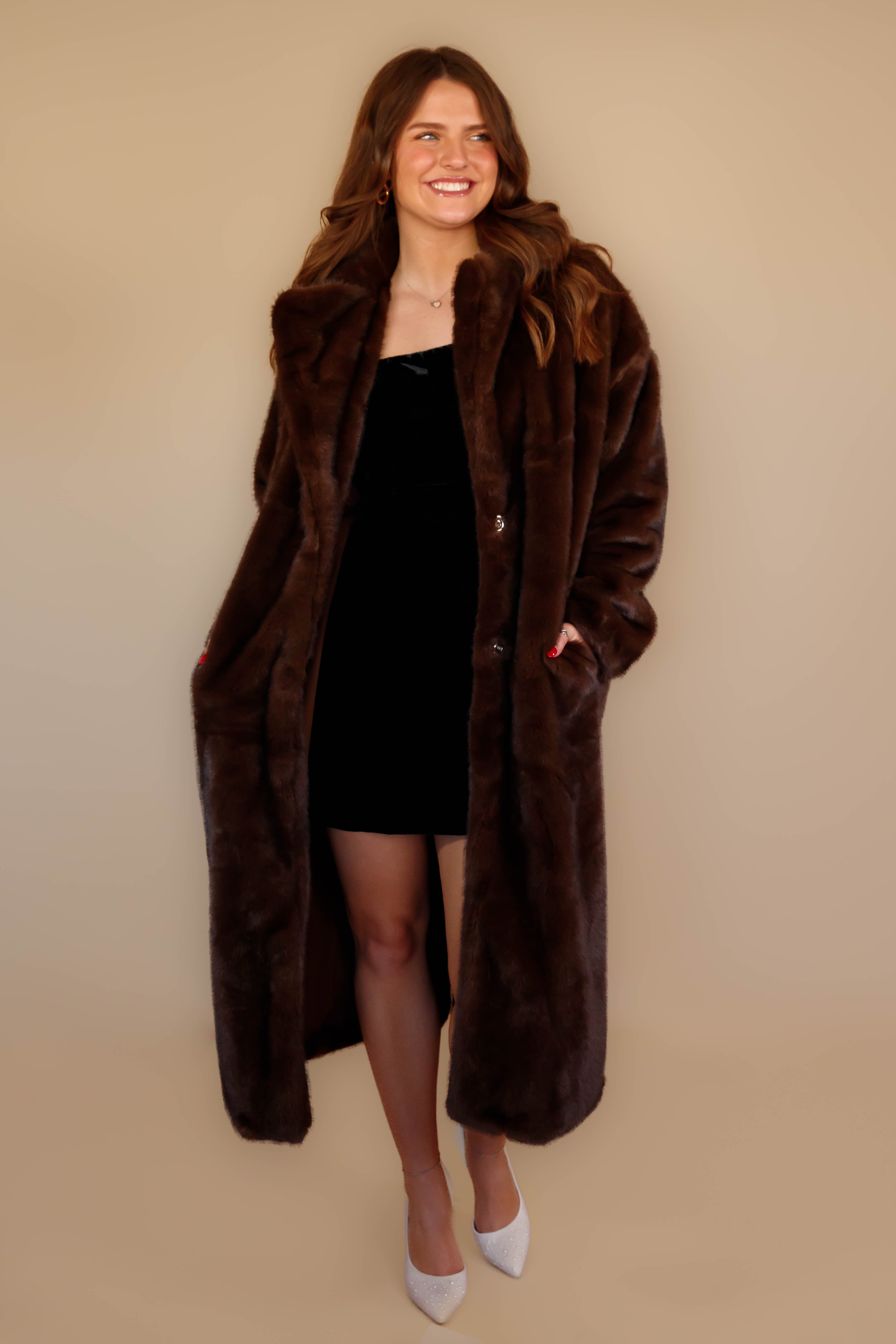 Snow In California Faux Fur Coat