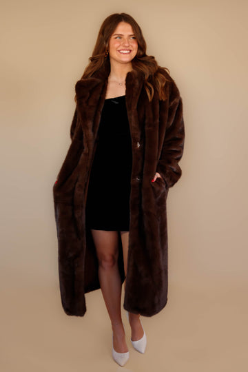 Snow In California Faux Fur Coat