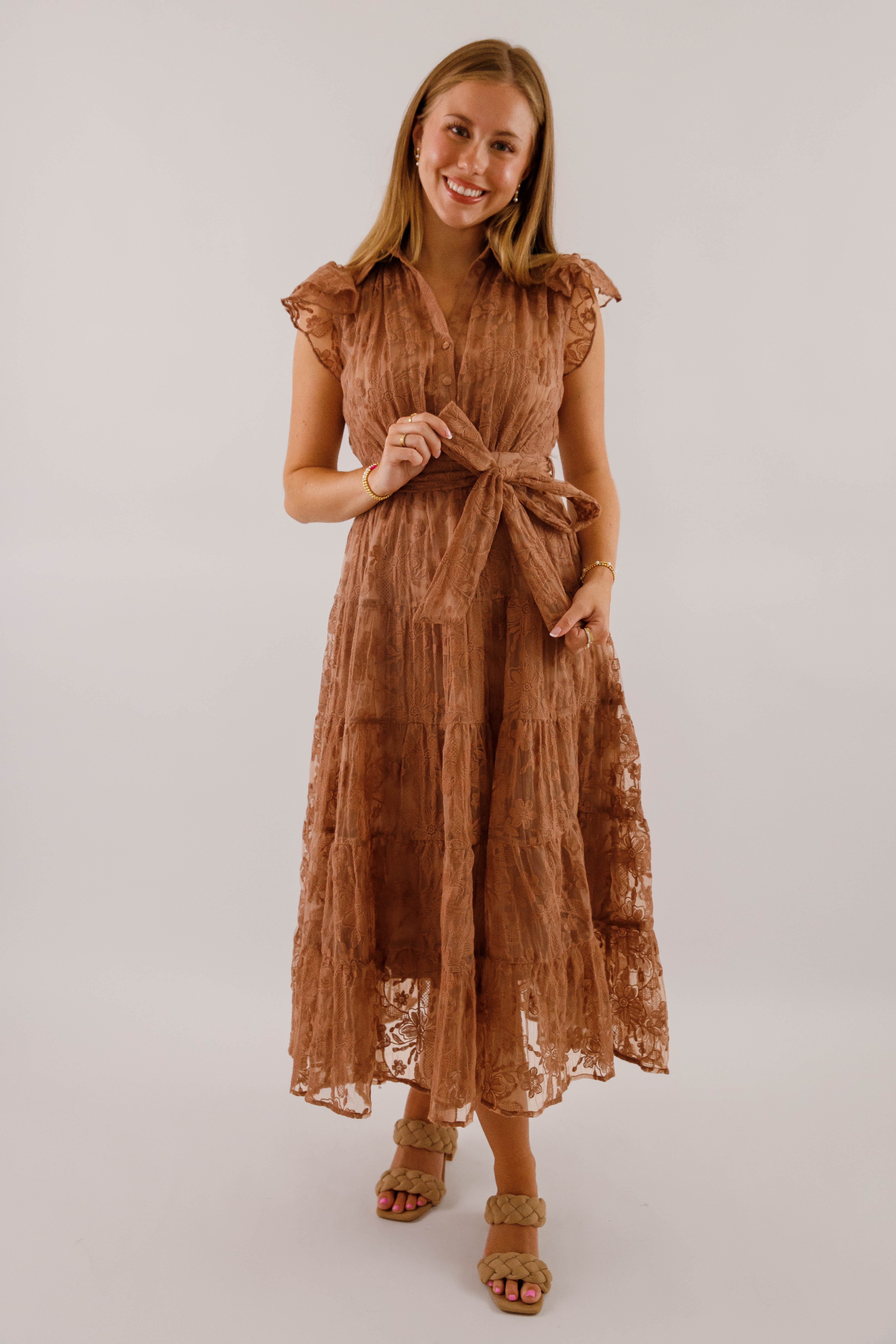 The Small Details Midi Dress-Mocha