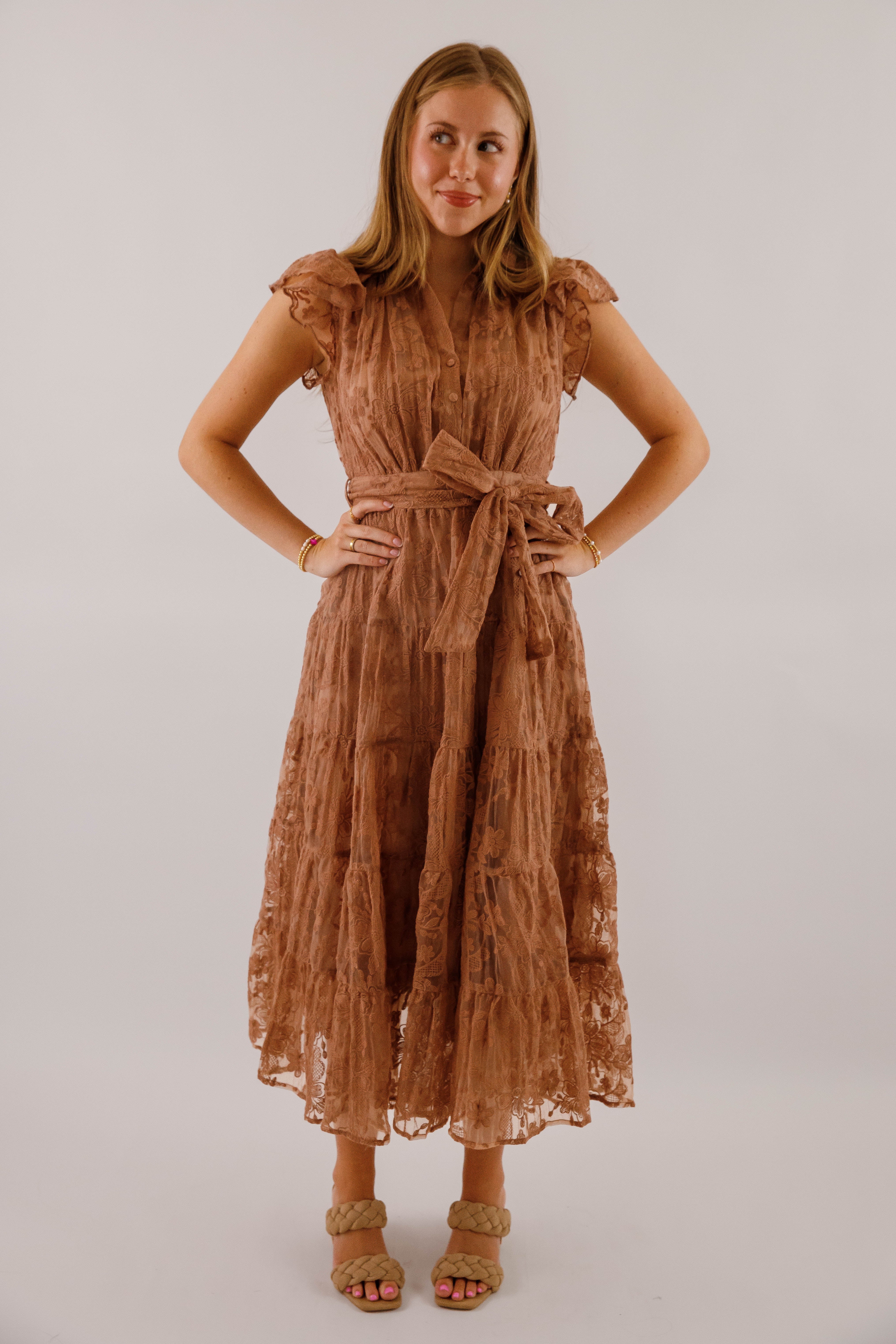 The Small Details Midi Dress-Mocha
