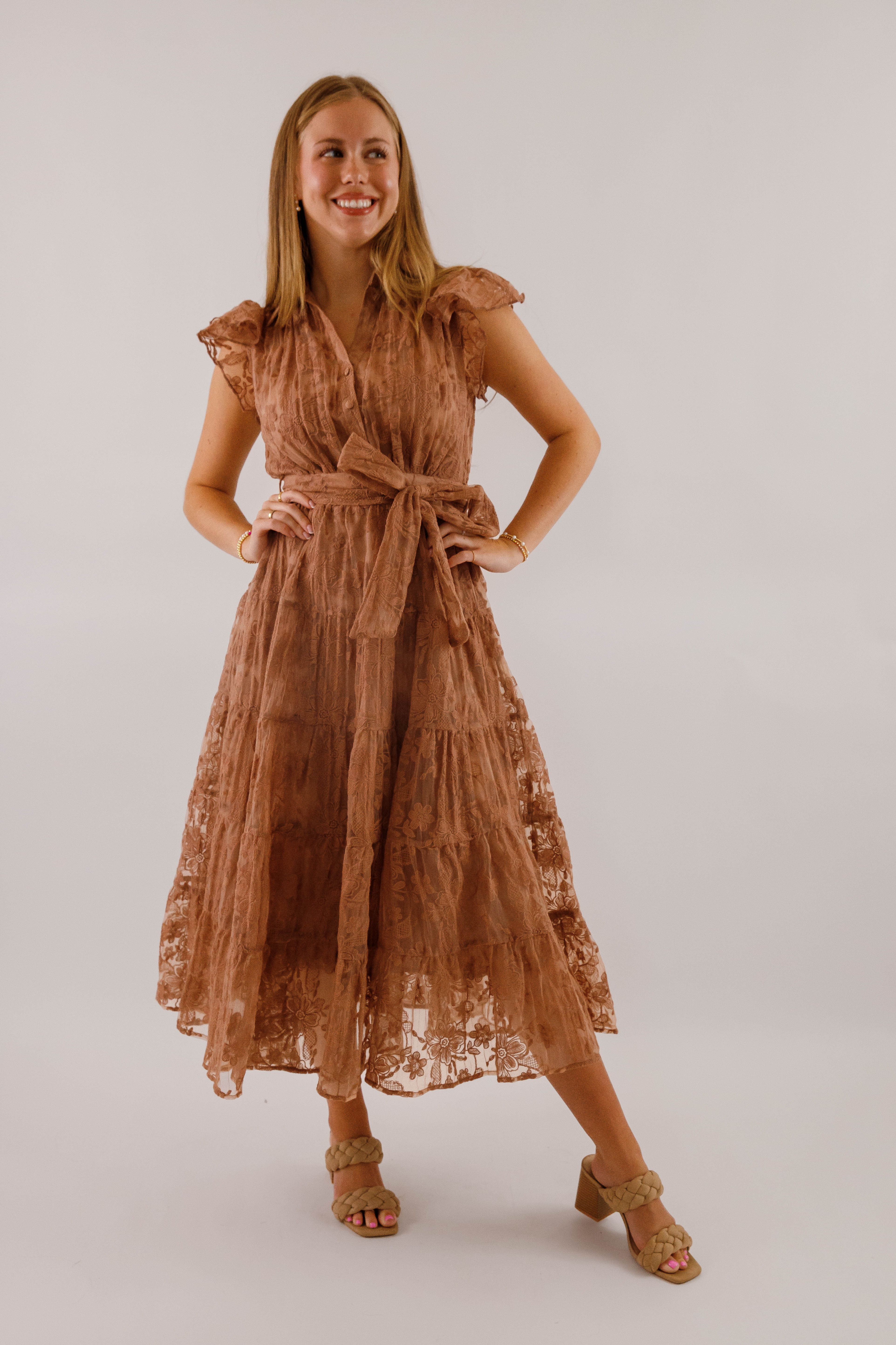 The Small Details Midi Dress-Mocha