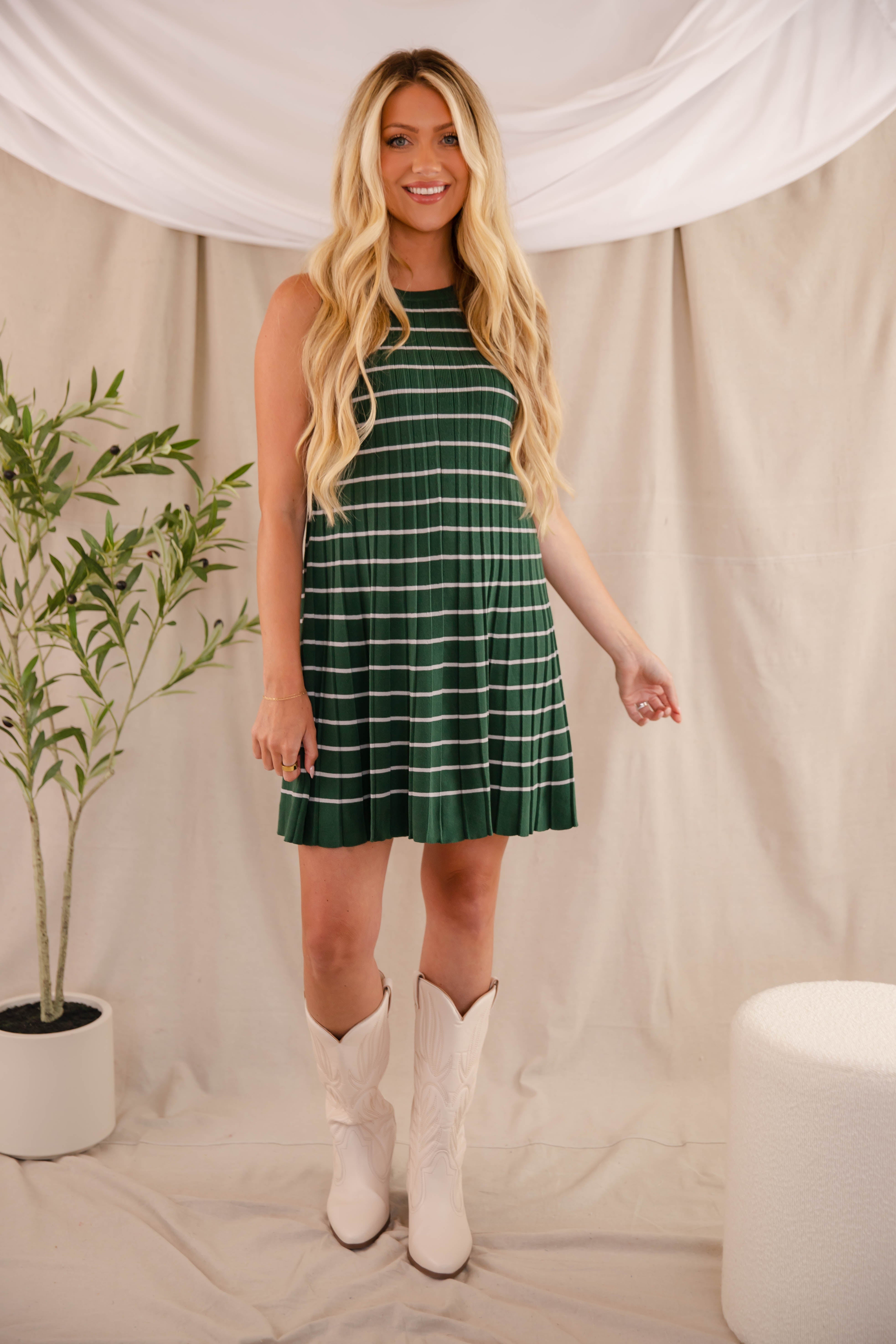 Proving My Point Sweater Dress- Forest Green