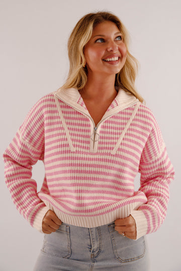 Giving Compliments Pullover Sweater-Pink