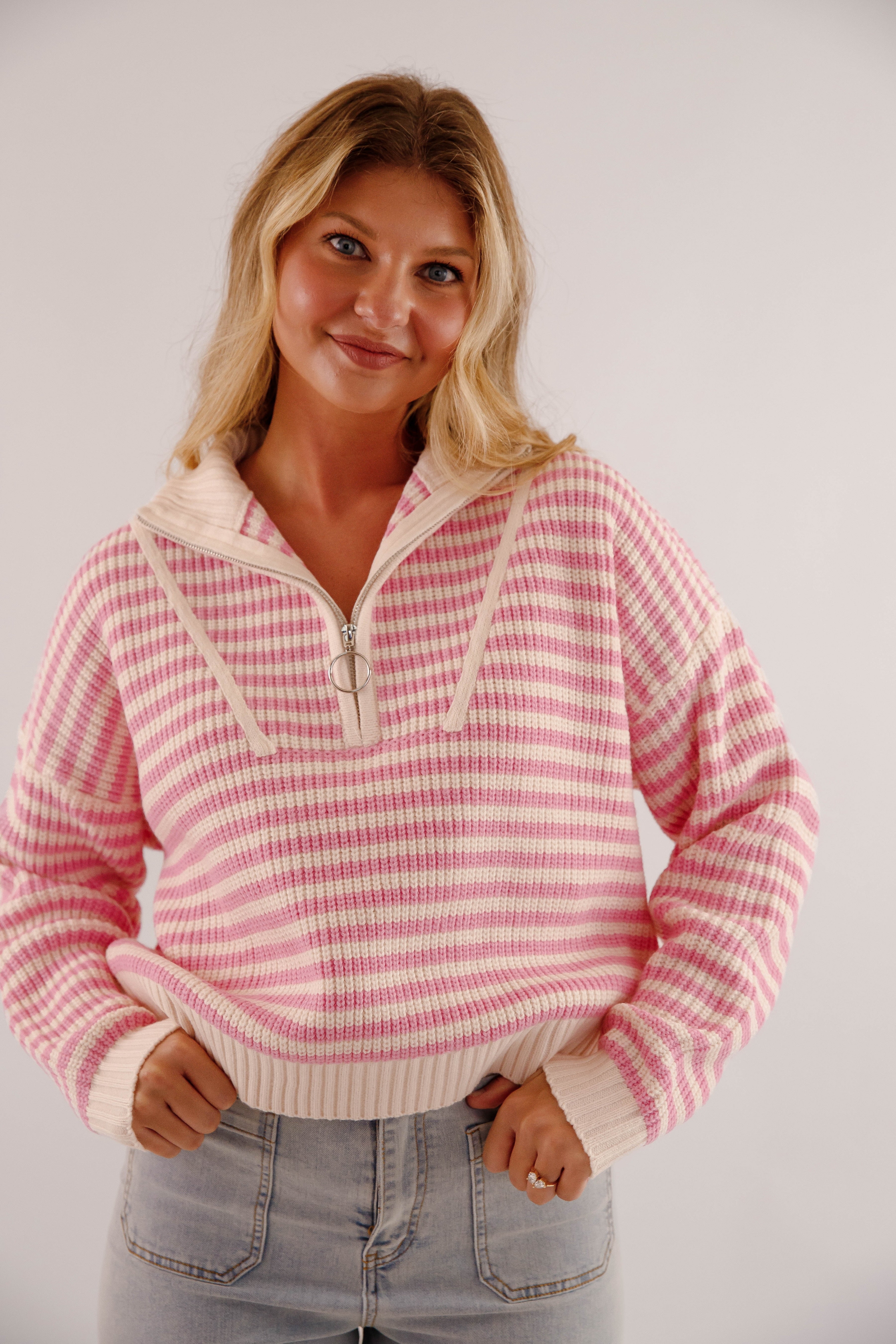 Giving Compliments Pullover Sweater-Pink
