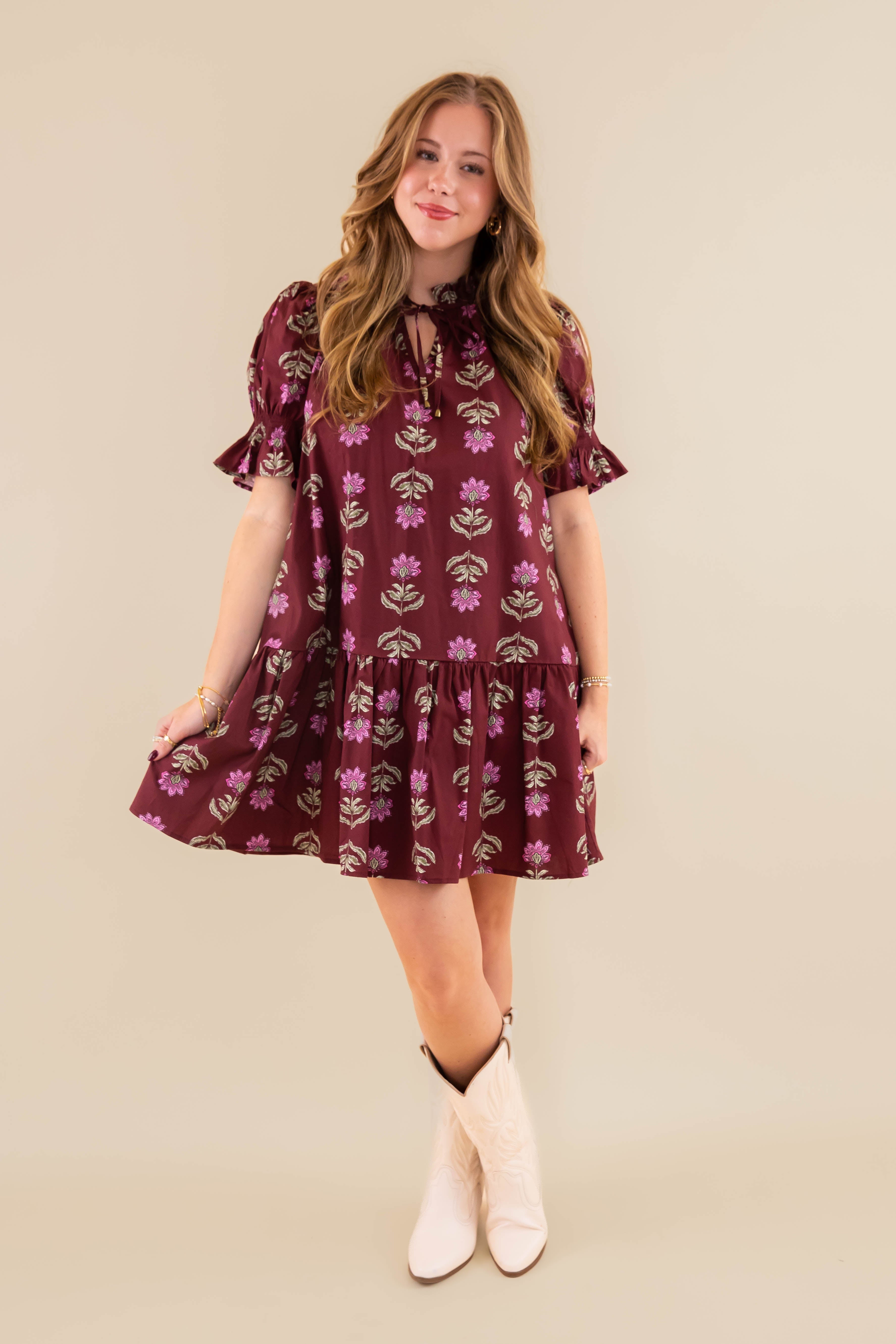 What I Imagined Dress-Burgundy