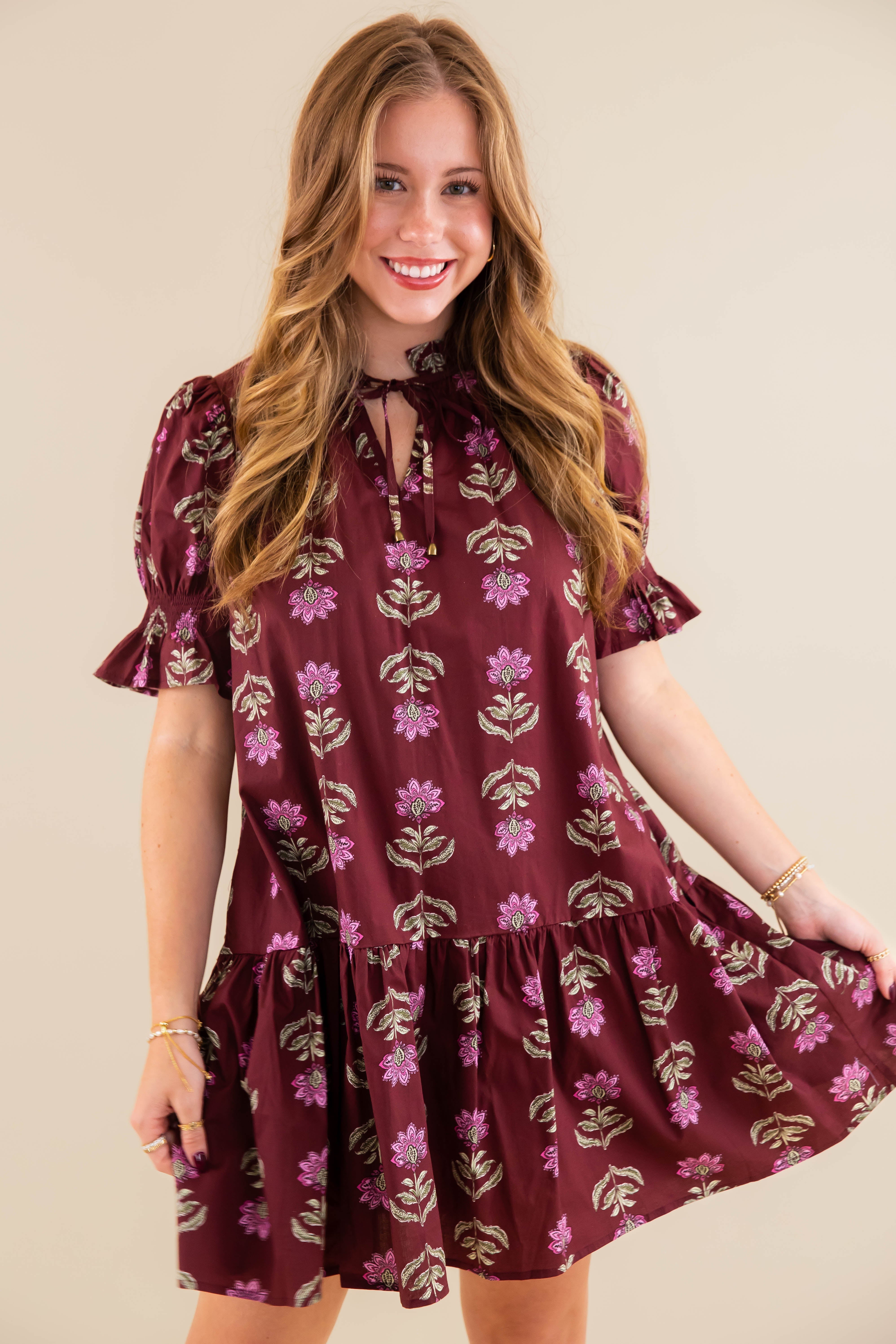 What I Imagined Dress-Burgundy