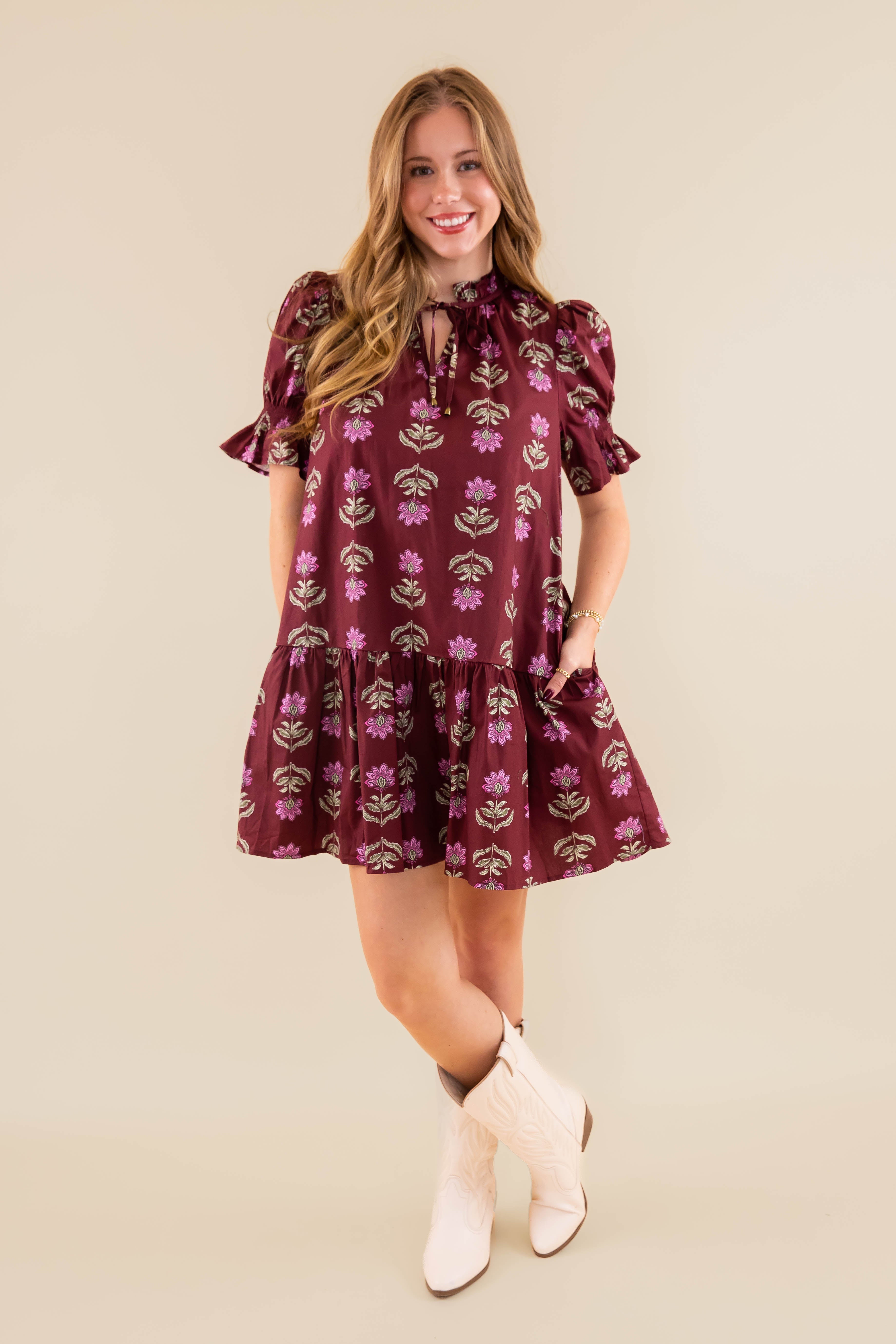 What I Imagined Dress-Burgundy