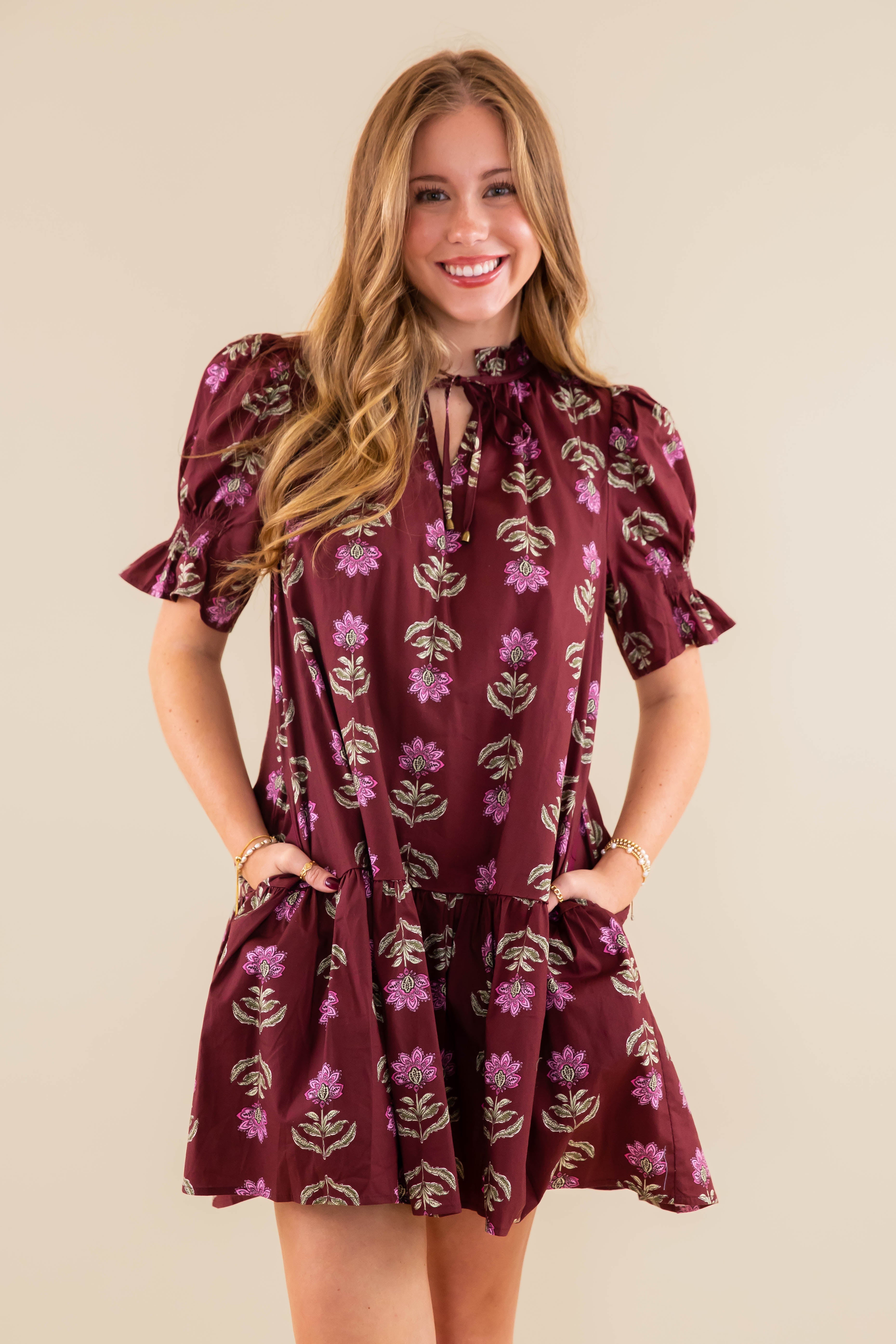 What I Imagined Dress-Burgundy