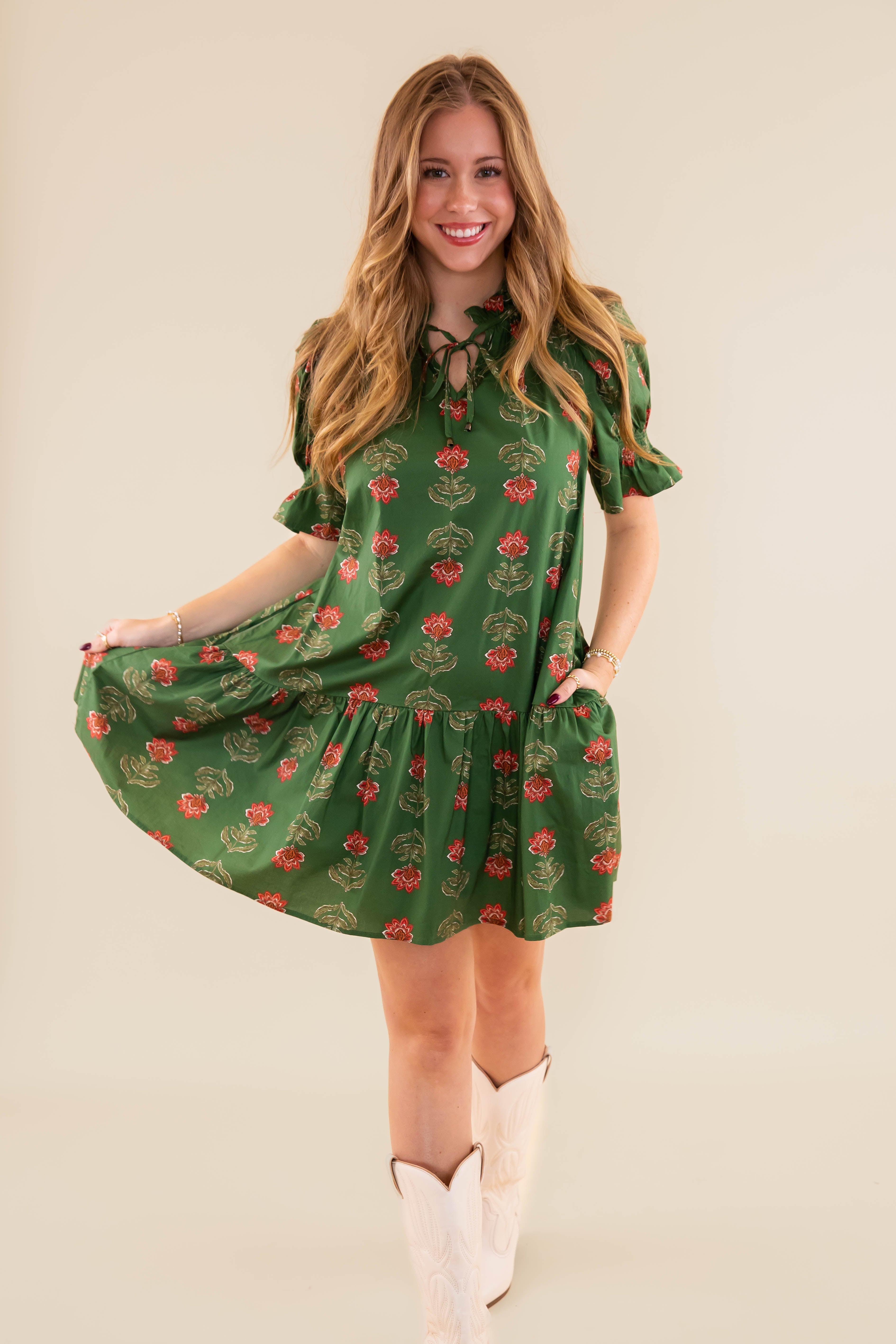 What I Imagined Dress-Olive