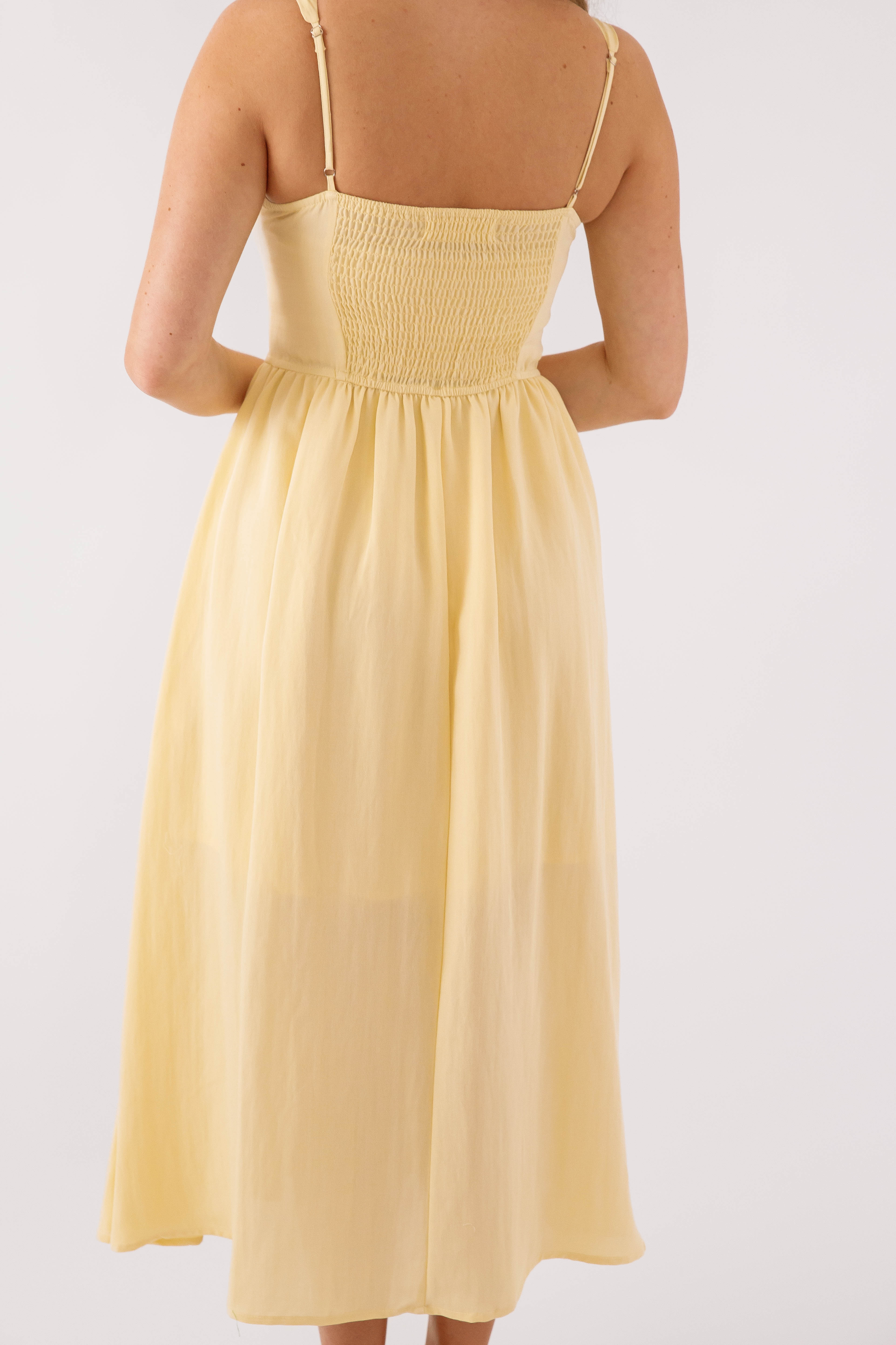 Noticing A Pattern Midi Dress-Yellow
