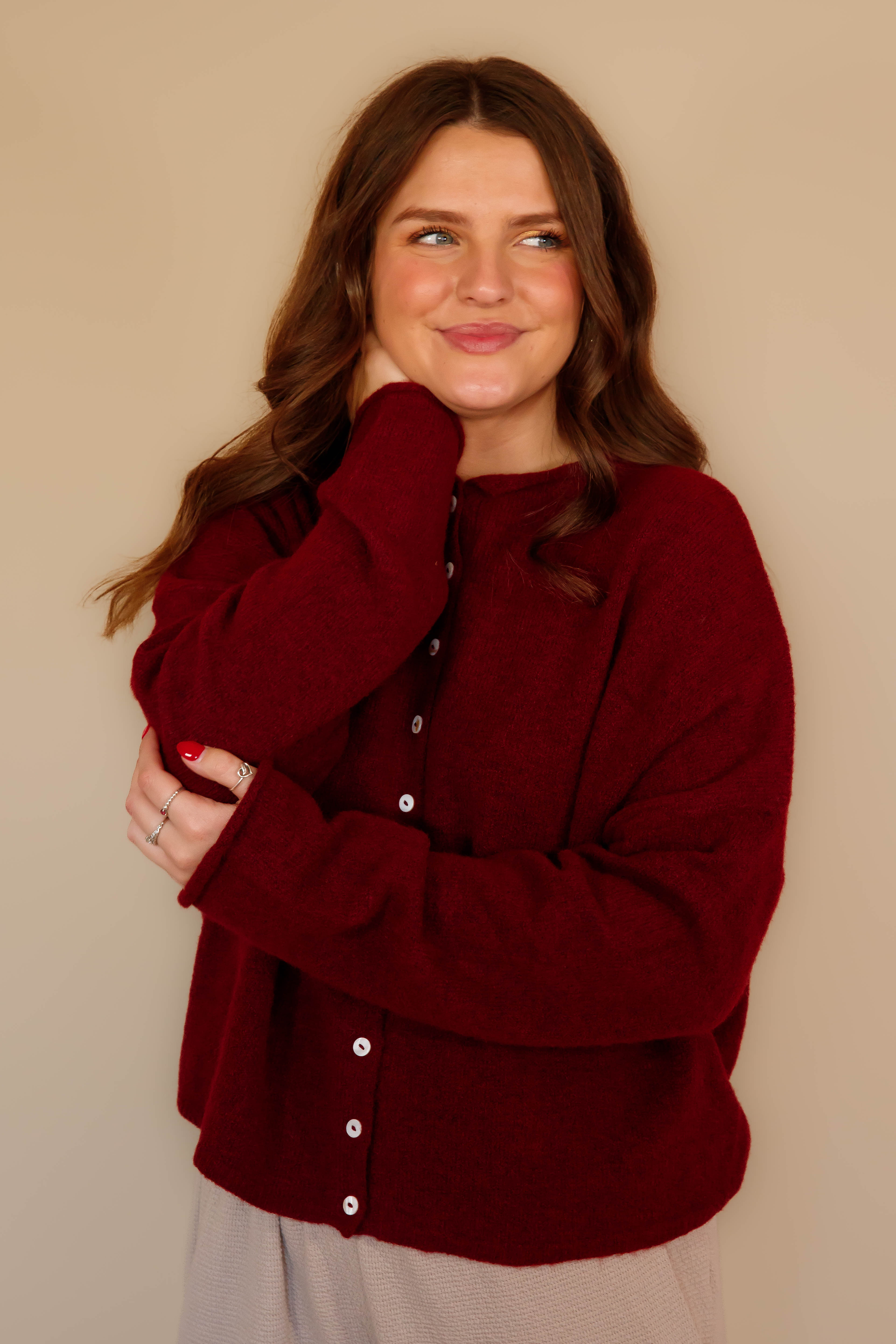 Back To My Old Ways Cardigan-Wine