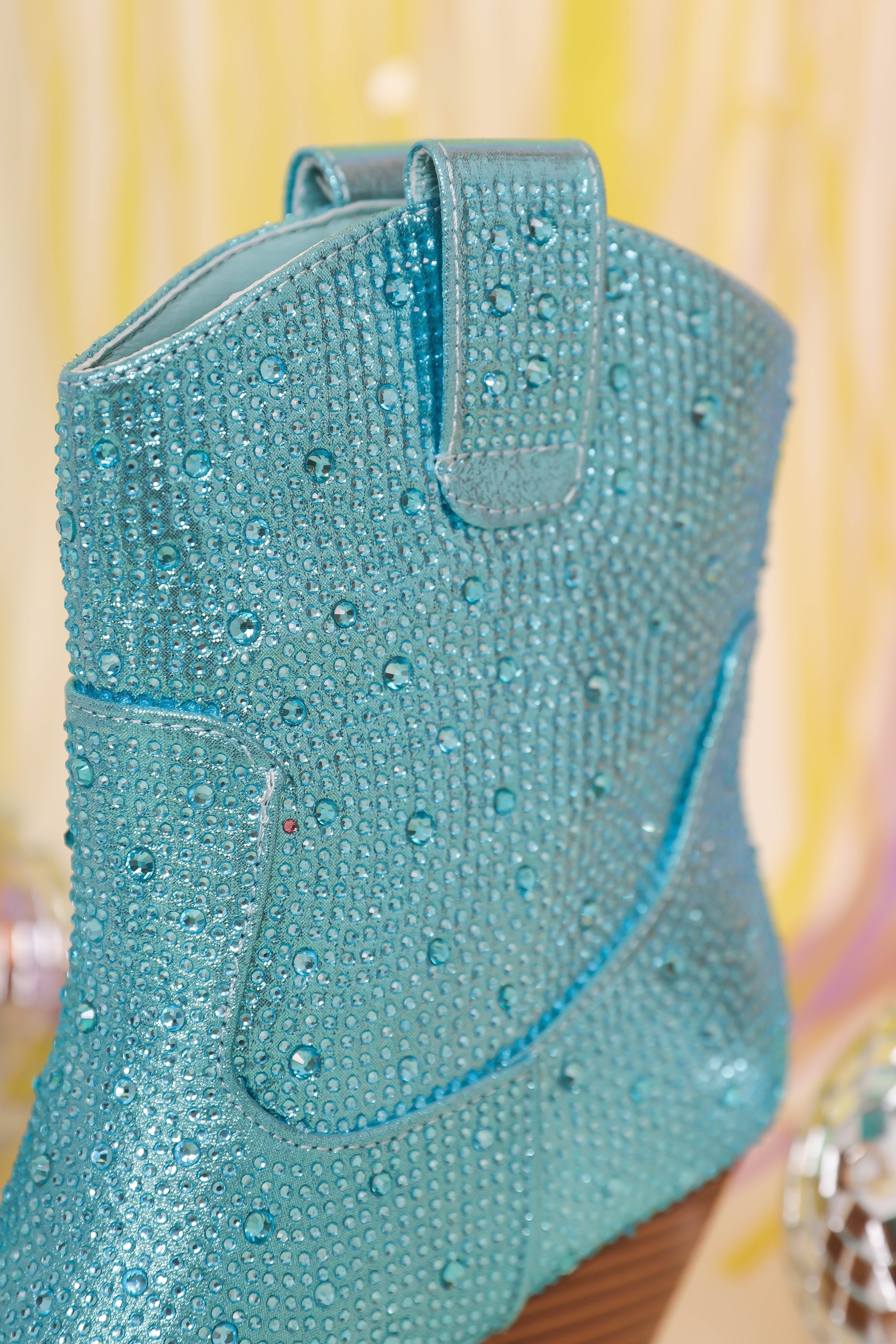 Gretchen Rhinestone Booties-Blue