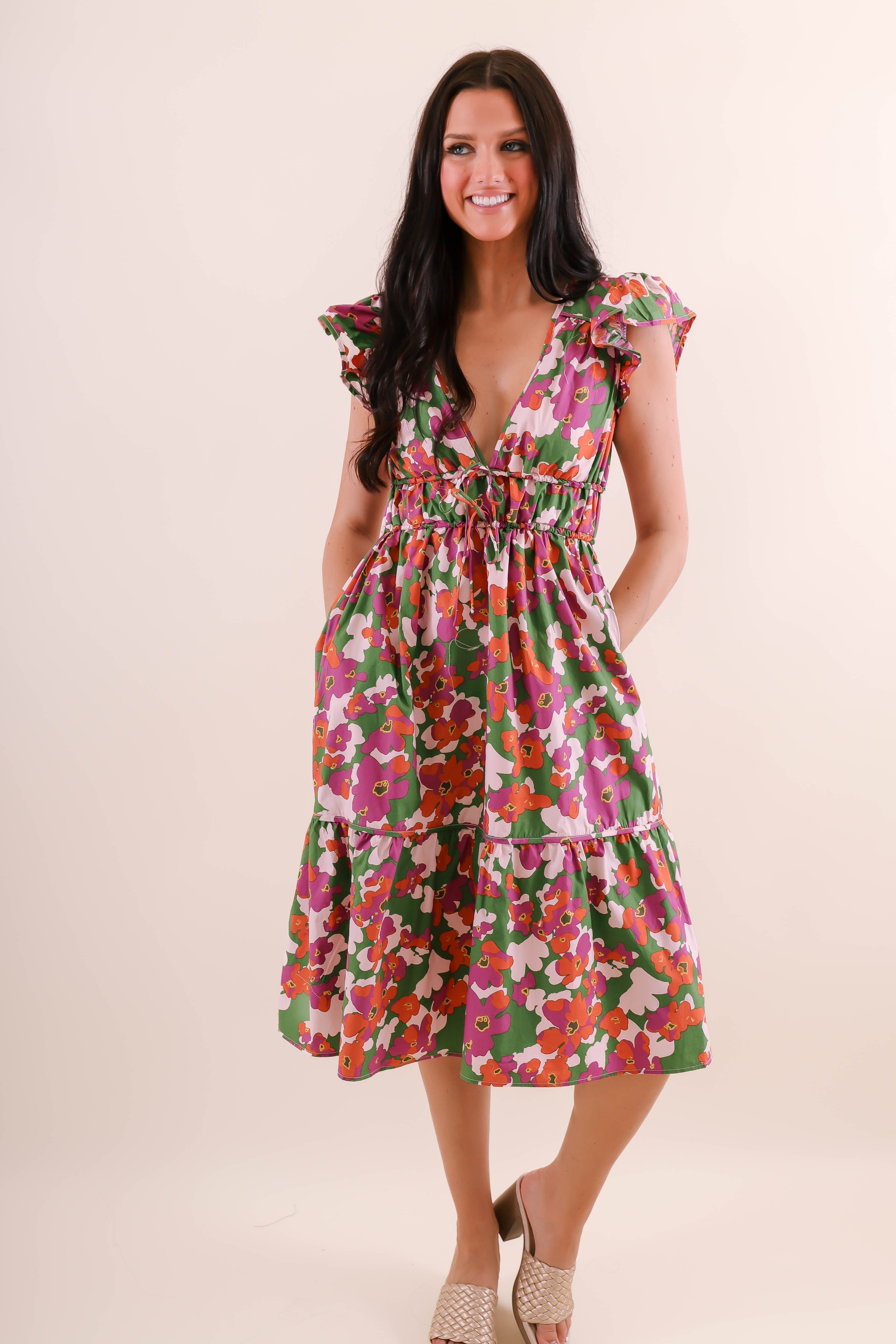 FINAL SALE: Growing My Own Garden Midi Dress