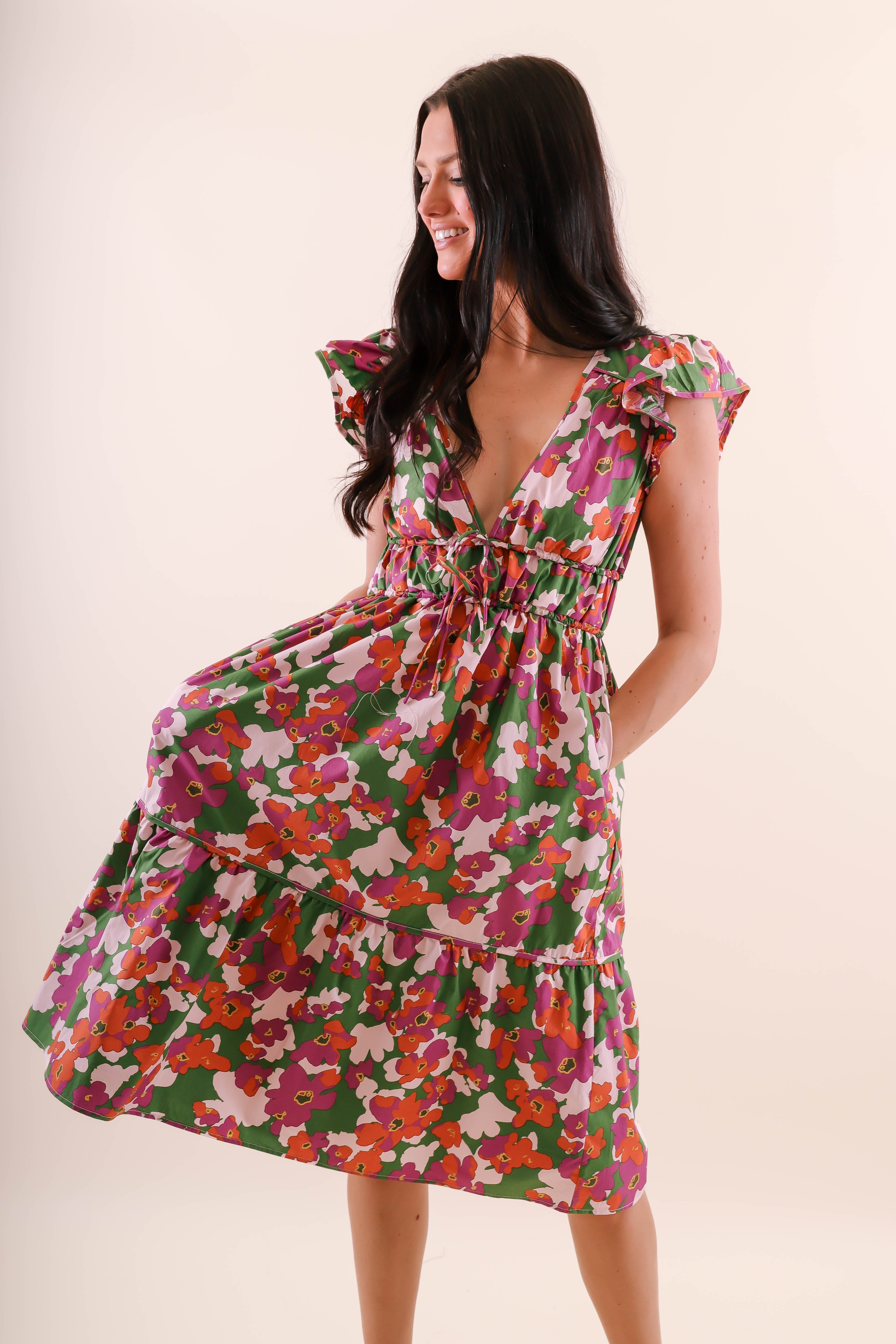 FINAL SALE: Growing My Own Garden Midi Dress