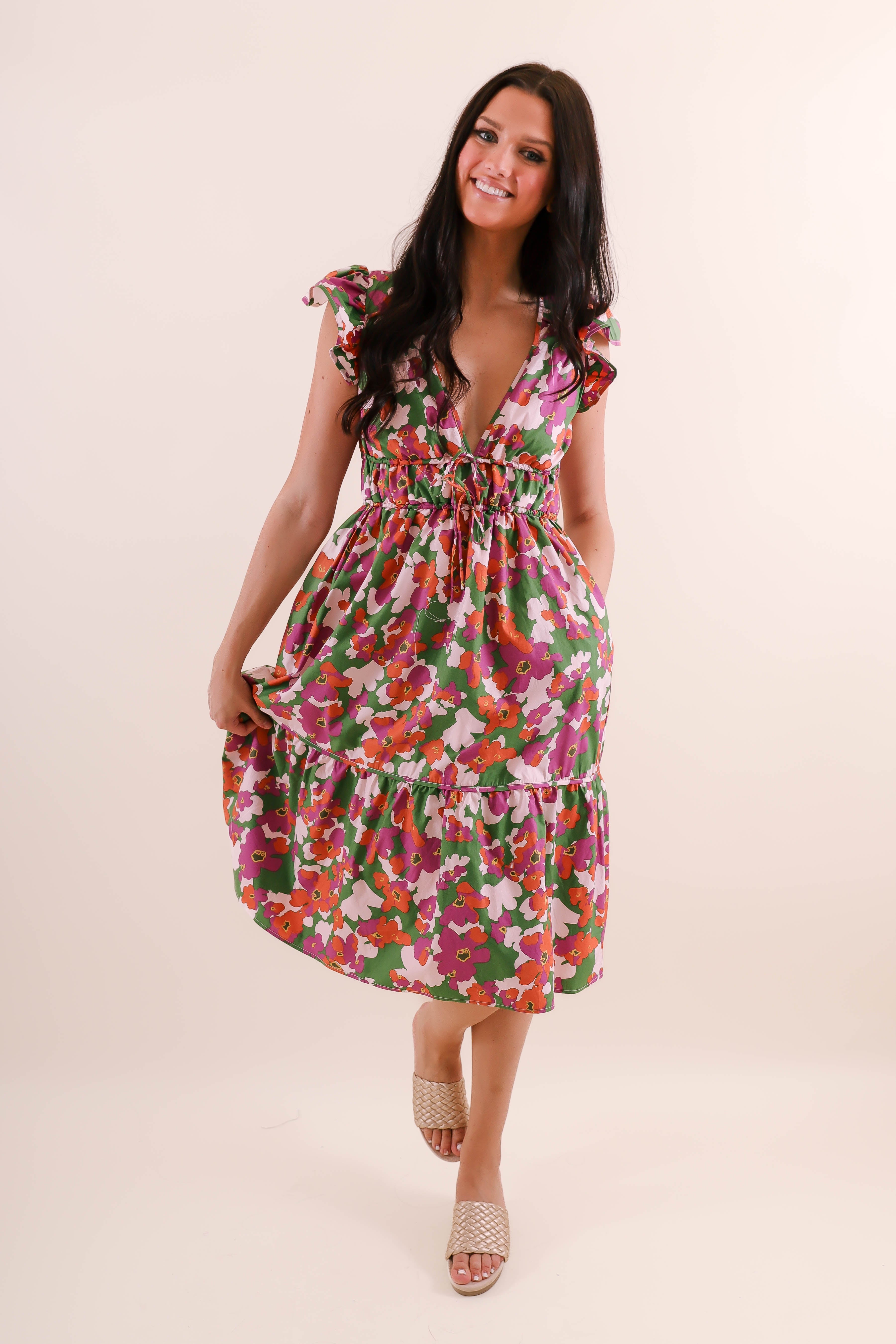 FINAL SALE: Growing My Own Garden Midi Dress