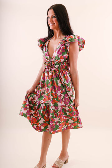 FINAL SALE: Growing My Own Garden Midi Dress