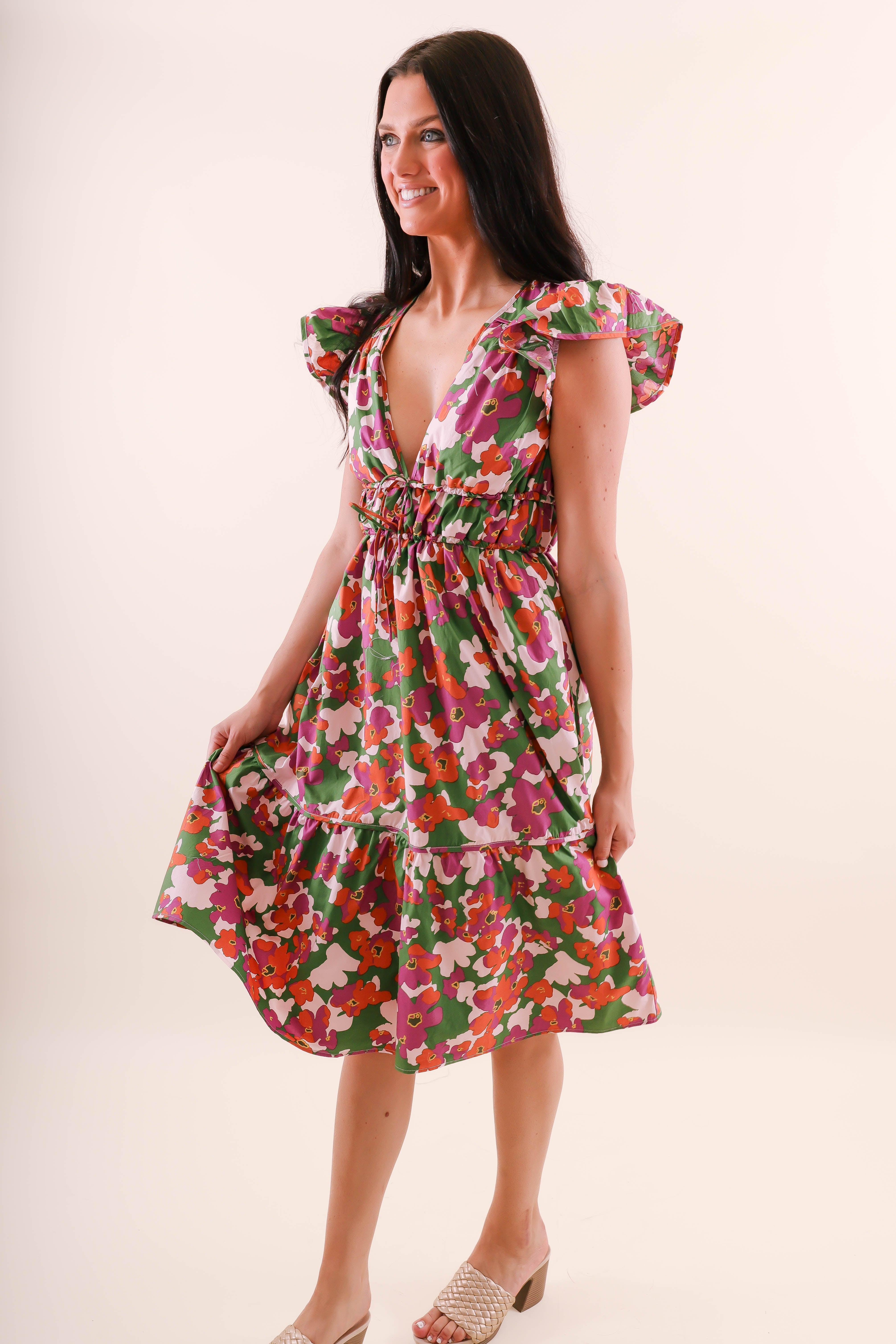 FINAL SALE: Growing My Own Garden Midi Dress