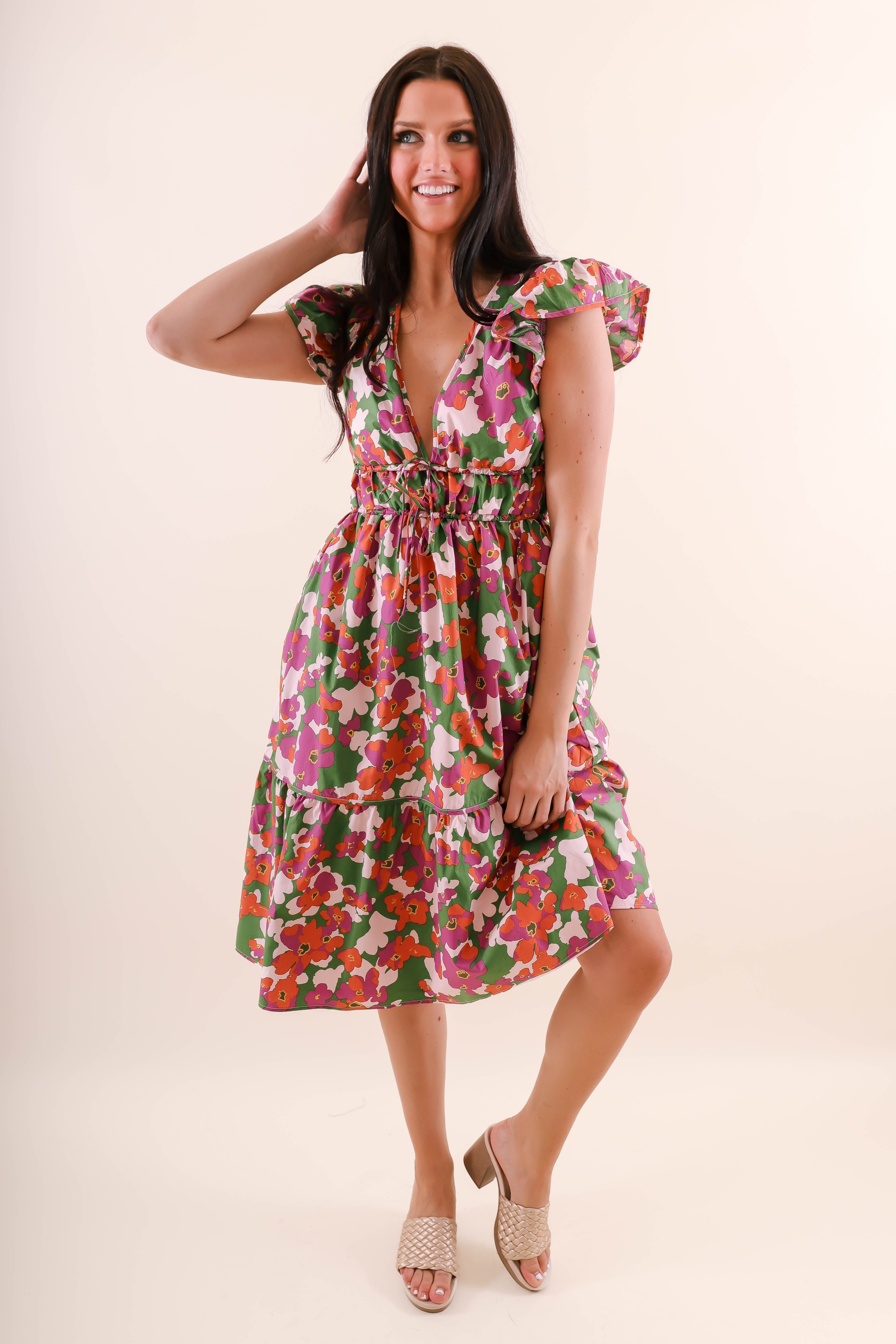 FINAL SALE: Growing My Own Garden Midi Dress