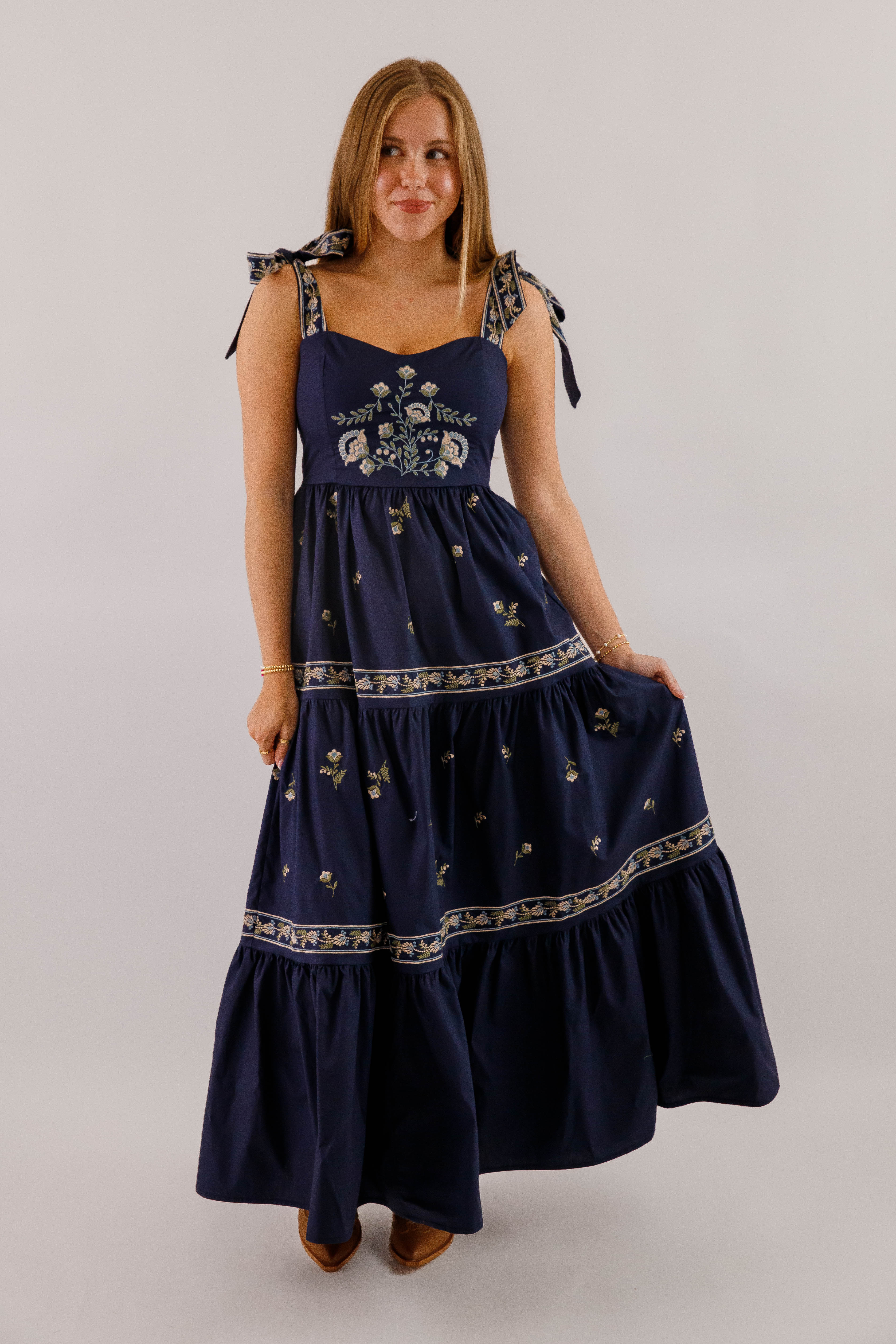 RESTOCK: A Feeling of Gratitude Maxi Dress-Navy