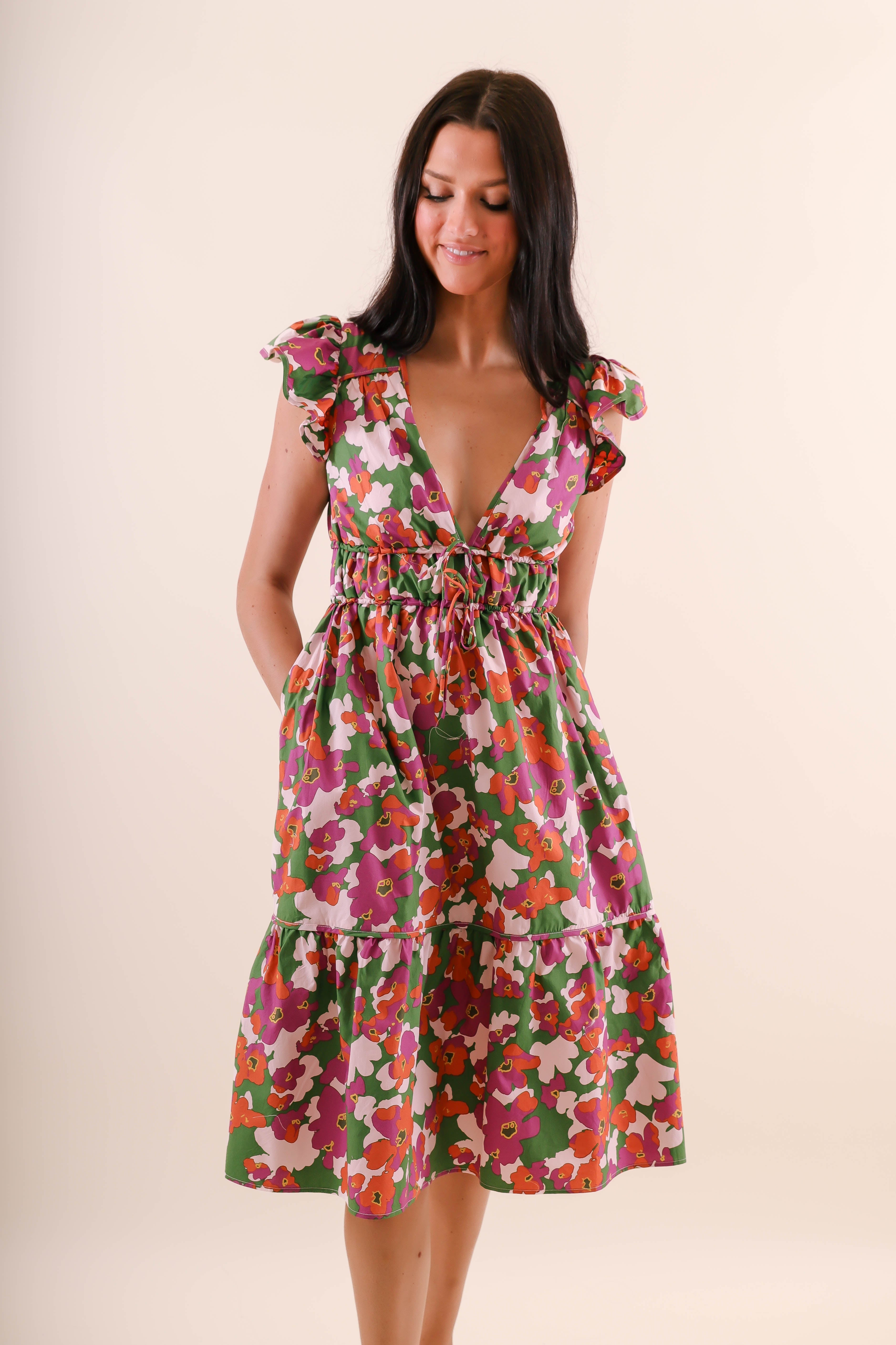 FINAL SALE: Growing My Own Garden Midi Dress