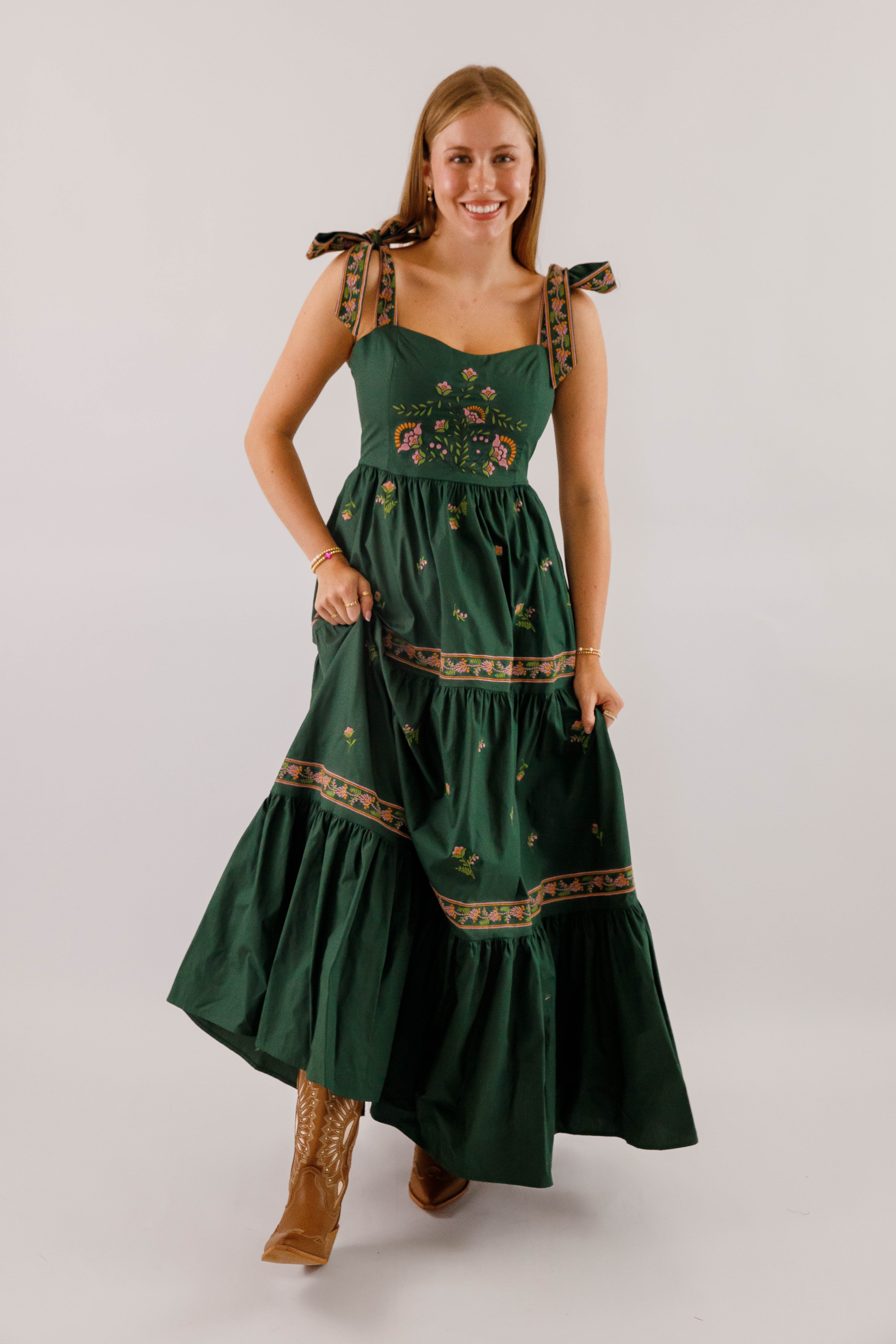 RESTOCK: A Feeling of Gratitude Maxi Dress-Hunter Green