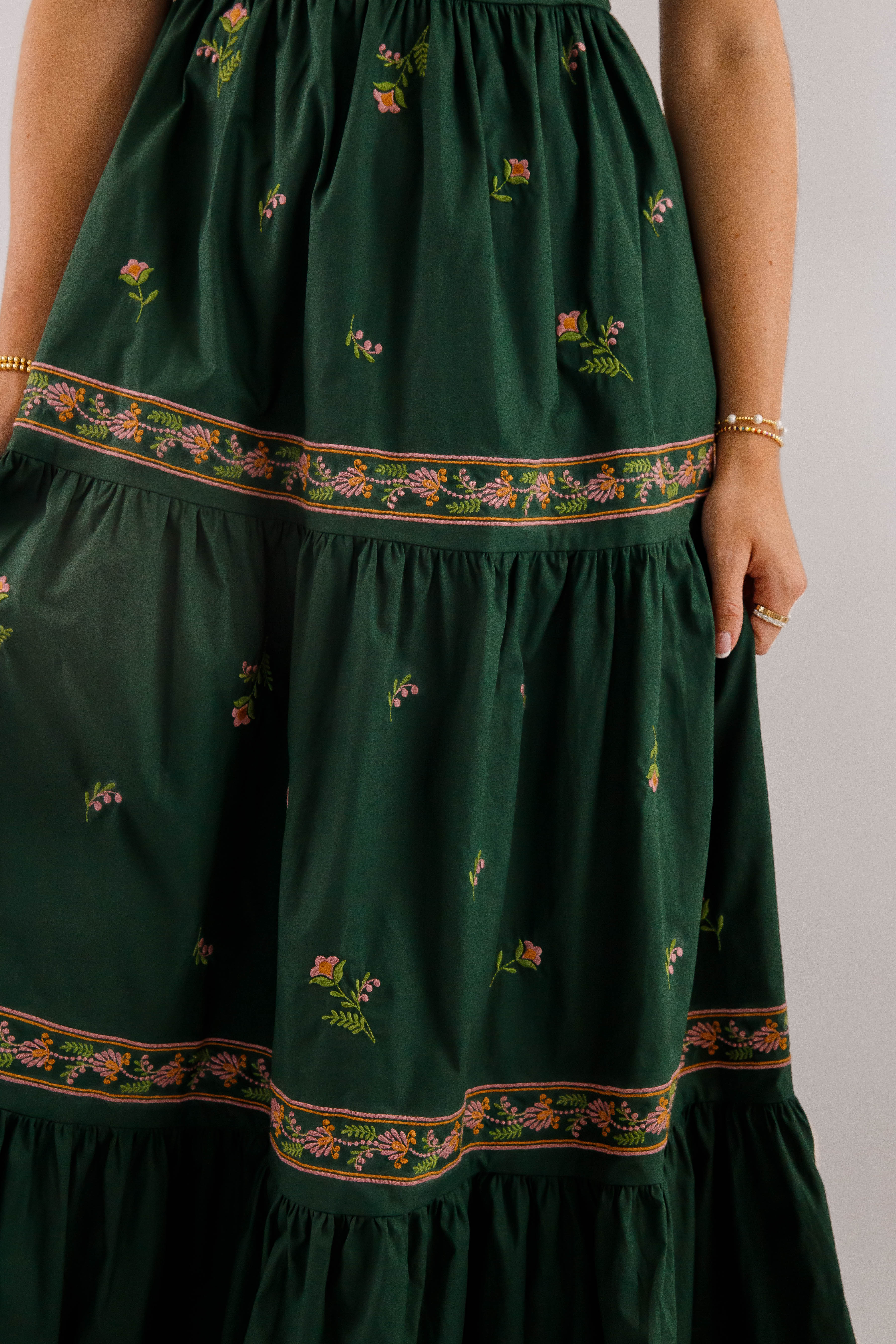RESTOCK: A Feeling of Gratitude Maxi Dress-Hunter Green