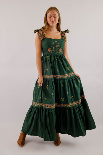 RESTOCK: A Feeling of Gratitude Maxi Dress-Hunter Green