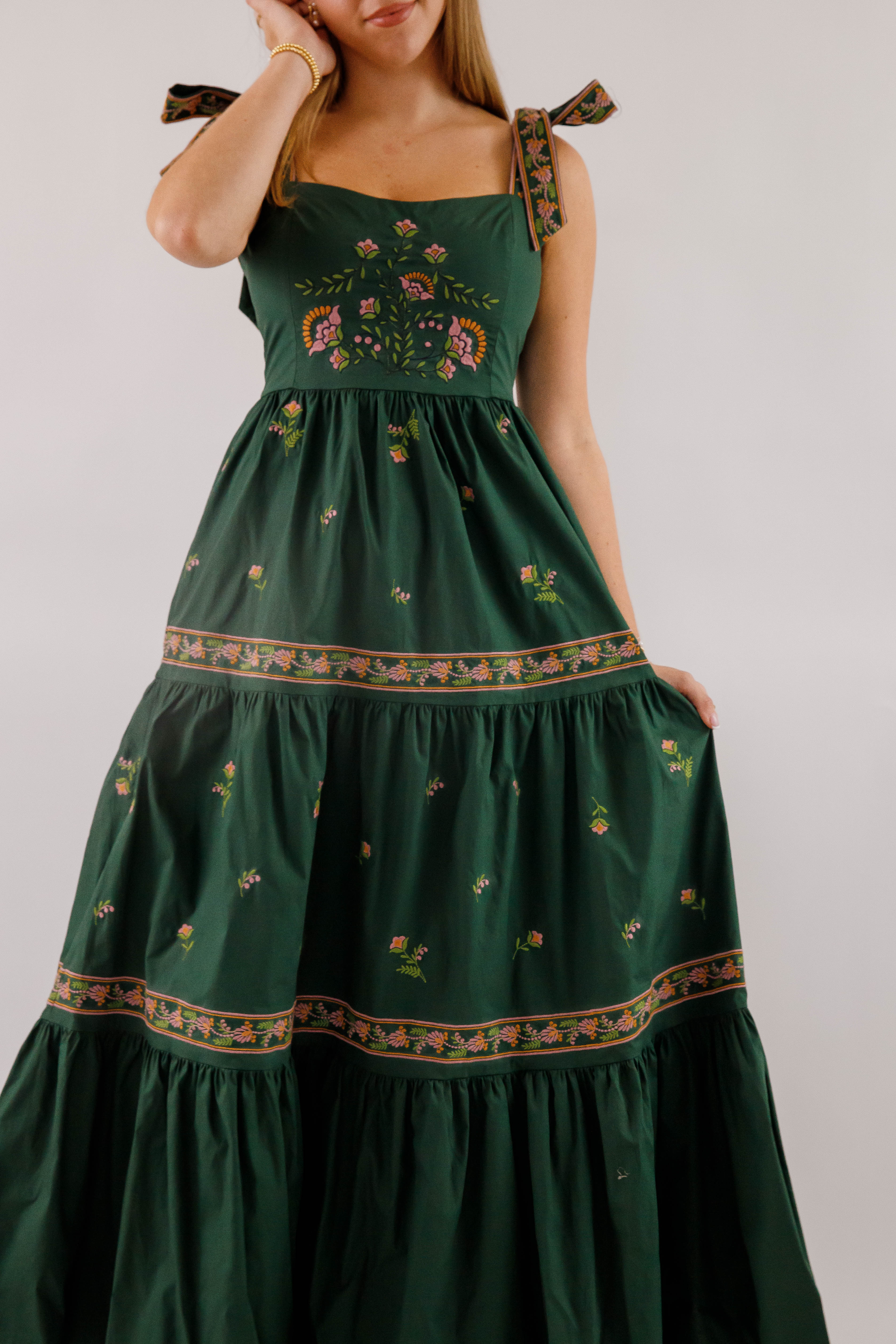 RESTOCK: A Feeling of Gratitude Maxi Dress-Hunter Green