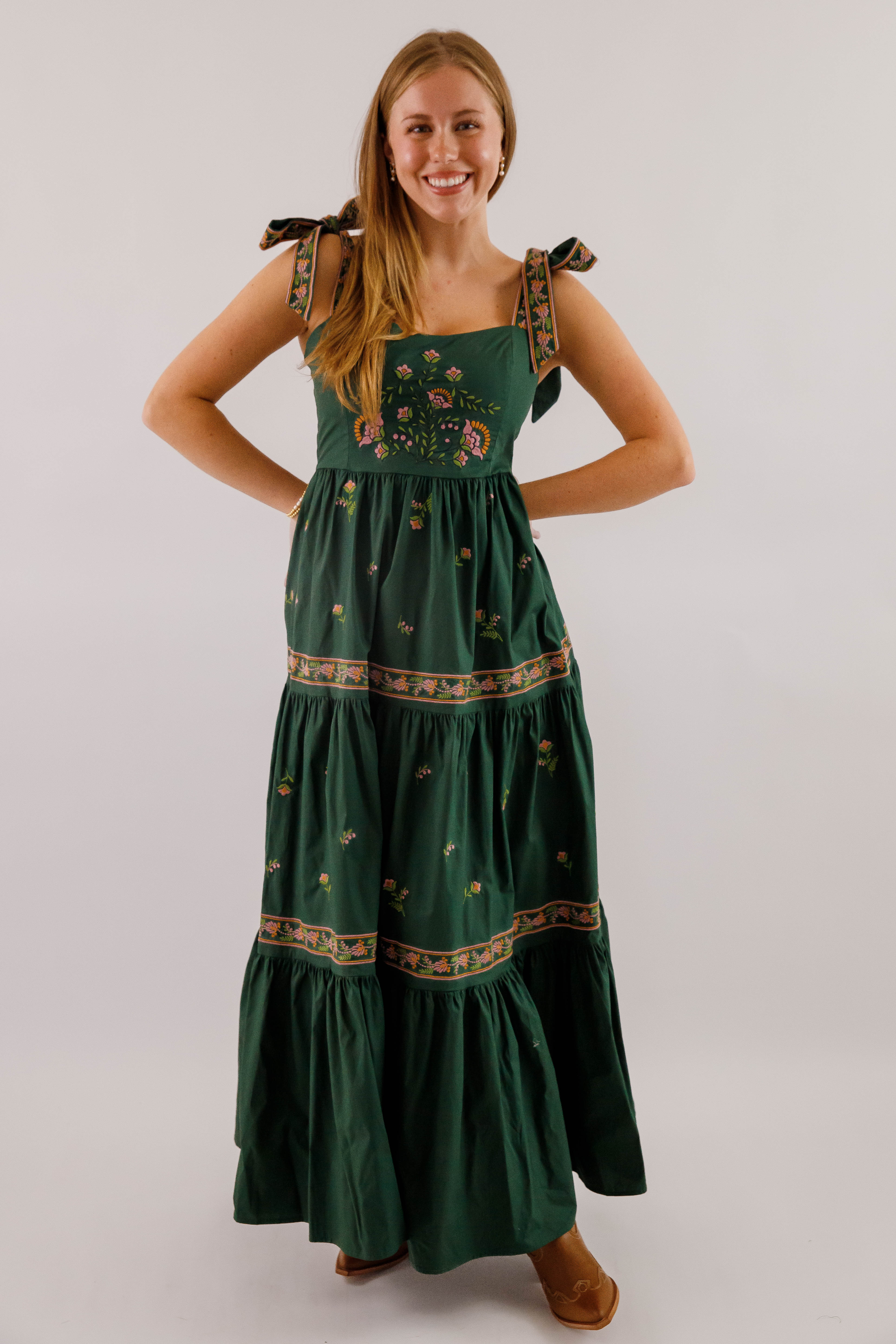 RESTOCK: A Feeling of Gratitude Maxi Dress-Hunter Green