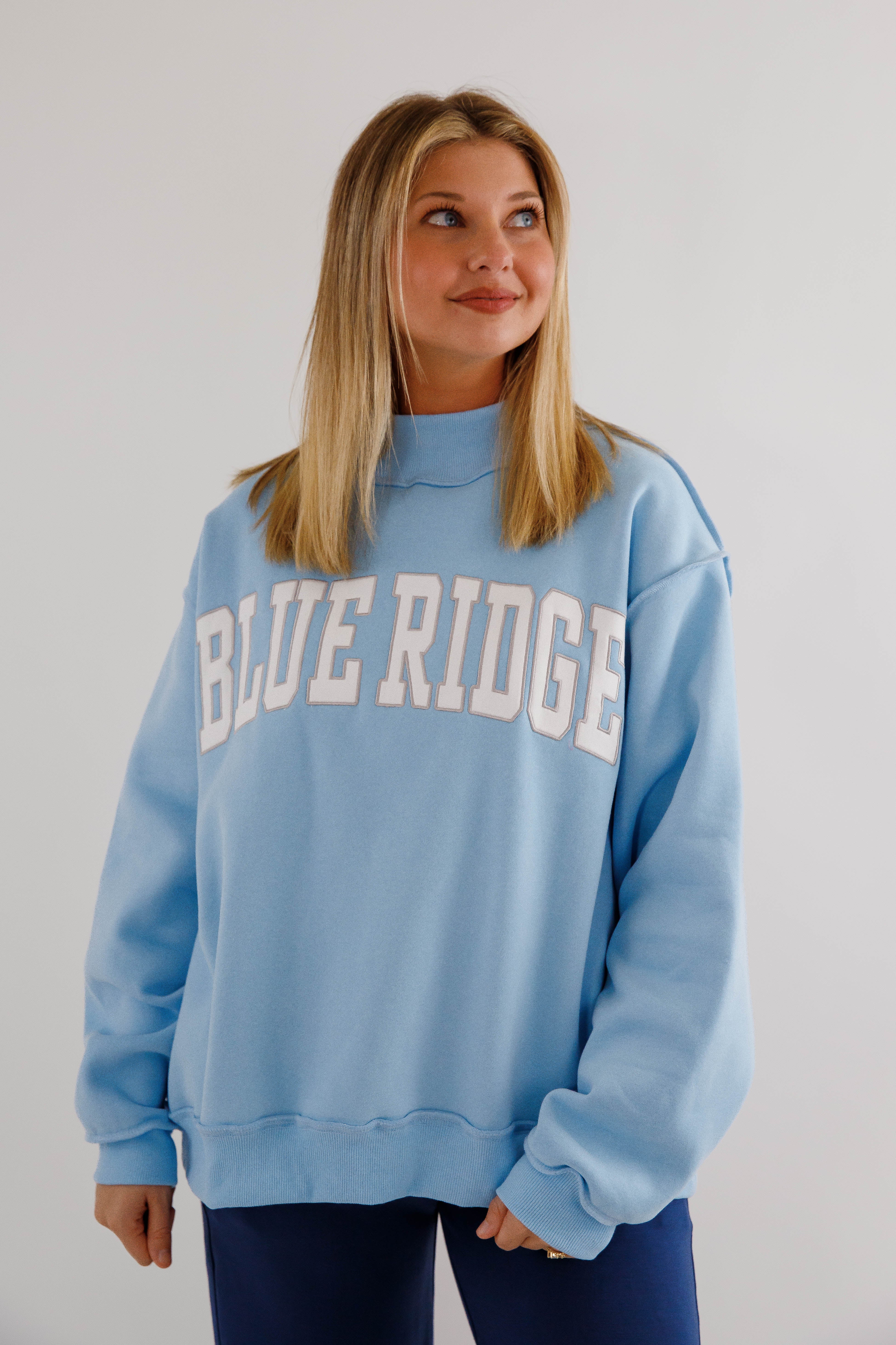 Blue Ridge Mockneck Pullover-Blue