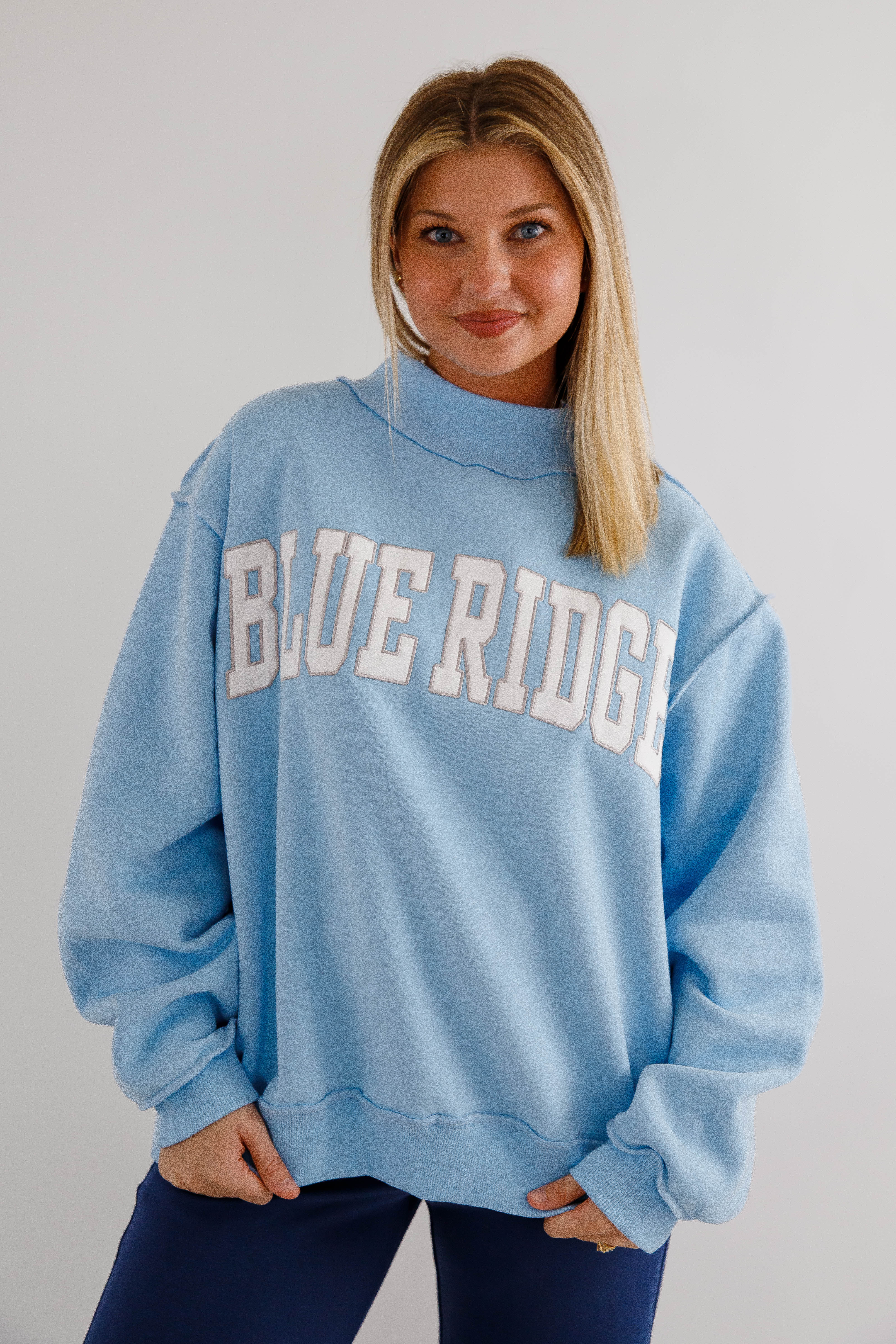 Blue Ridge Mockneck Pullover-Blue