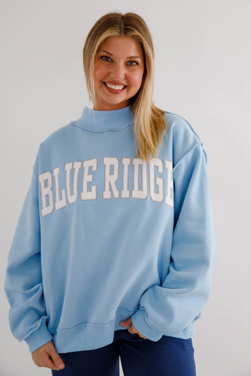 Blue Ridge Mockneck Pullover-Blue