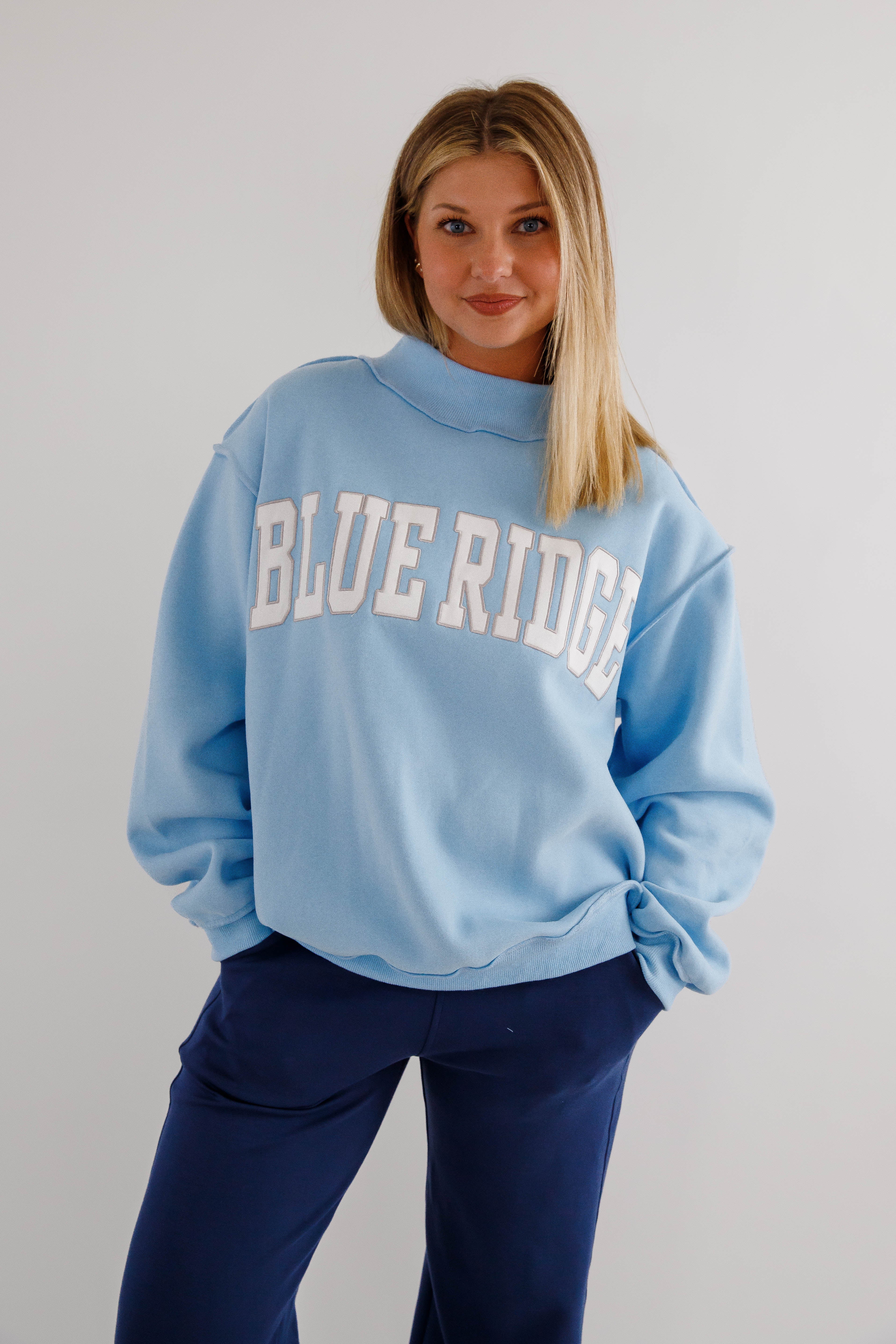 Blue Ridge Mockneck Pullover-Blue