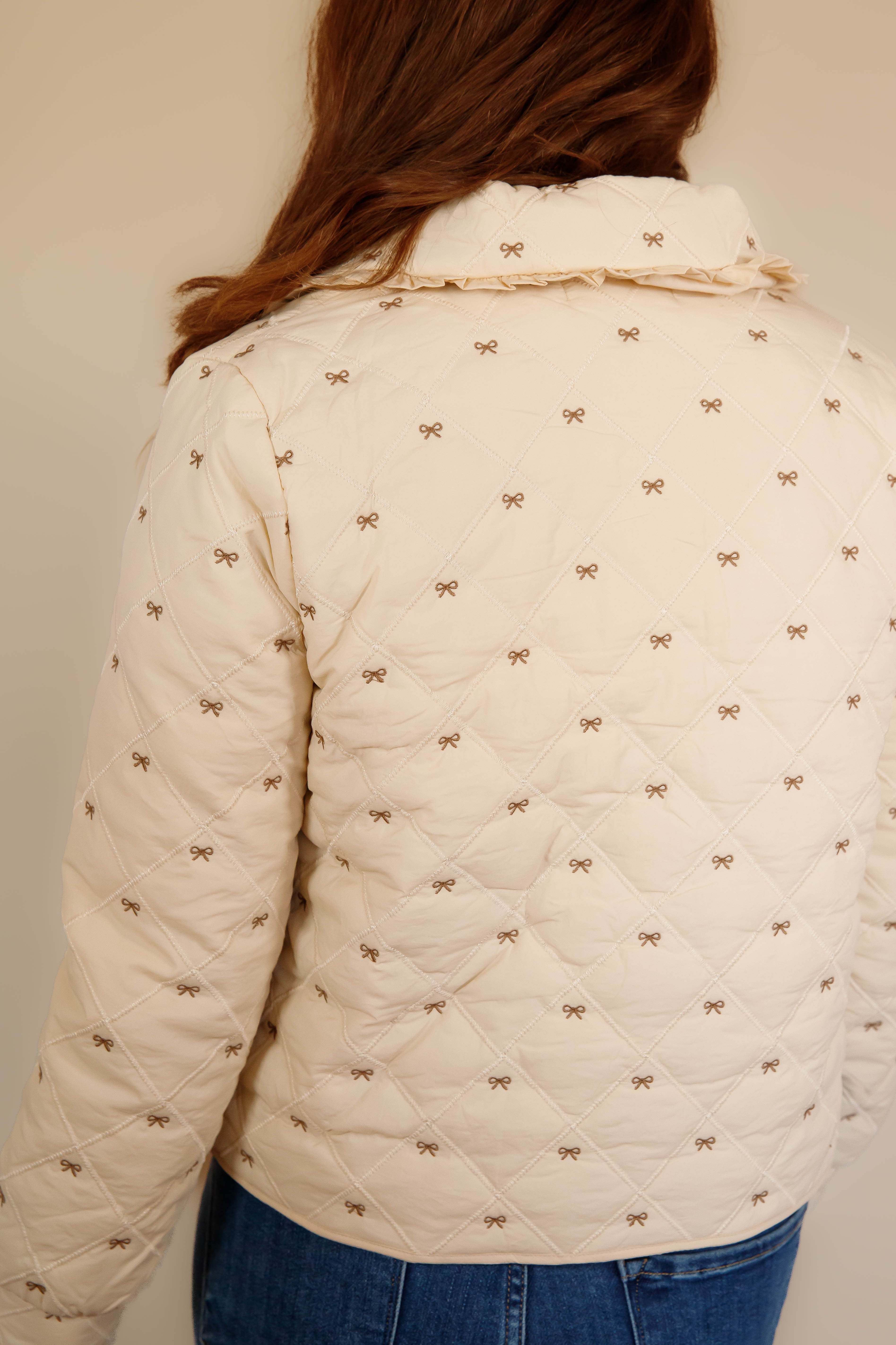 She's The Most Darling Quilted Bow Coat