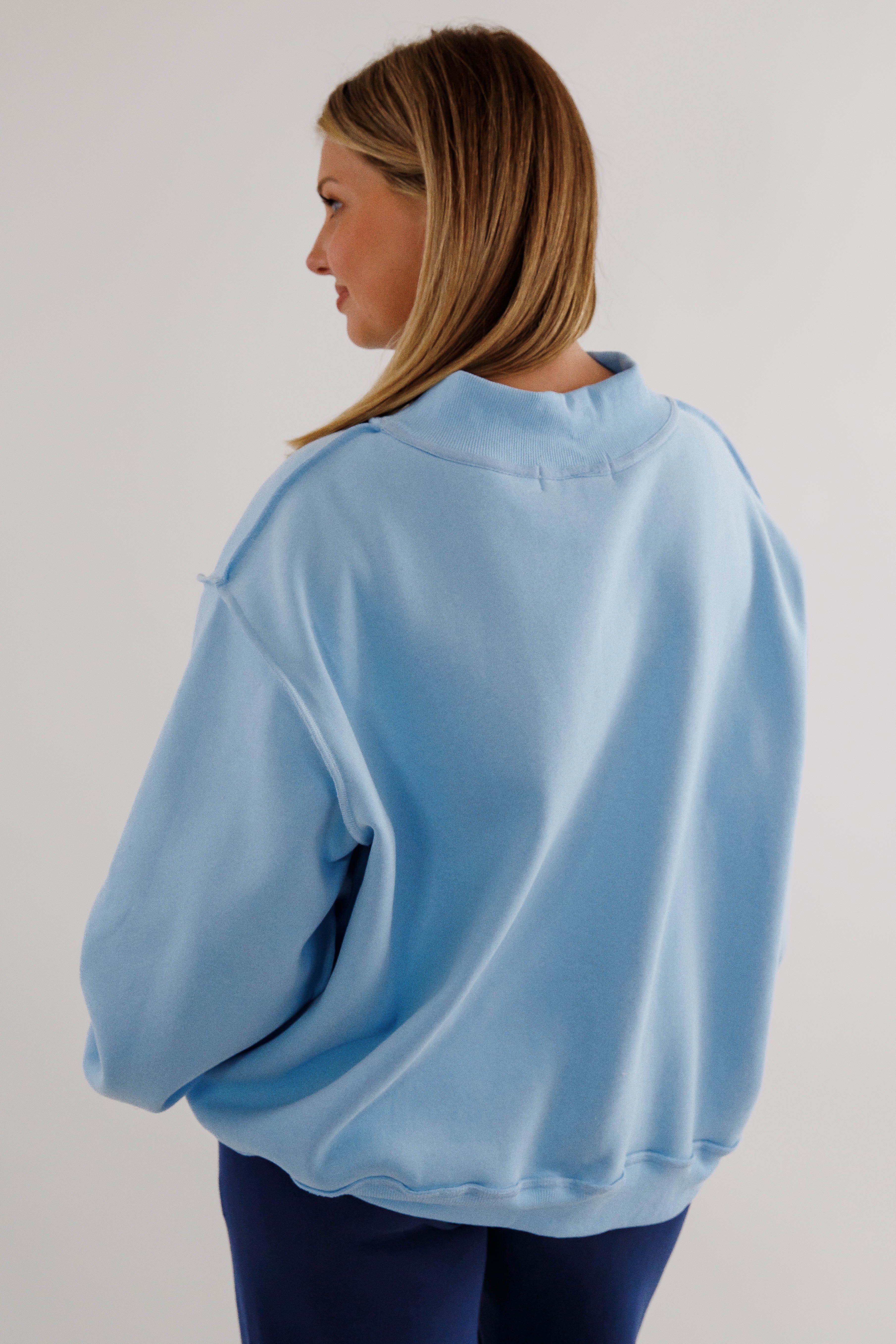Blue Ridge Mockneck Pullover-Blue