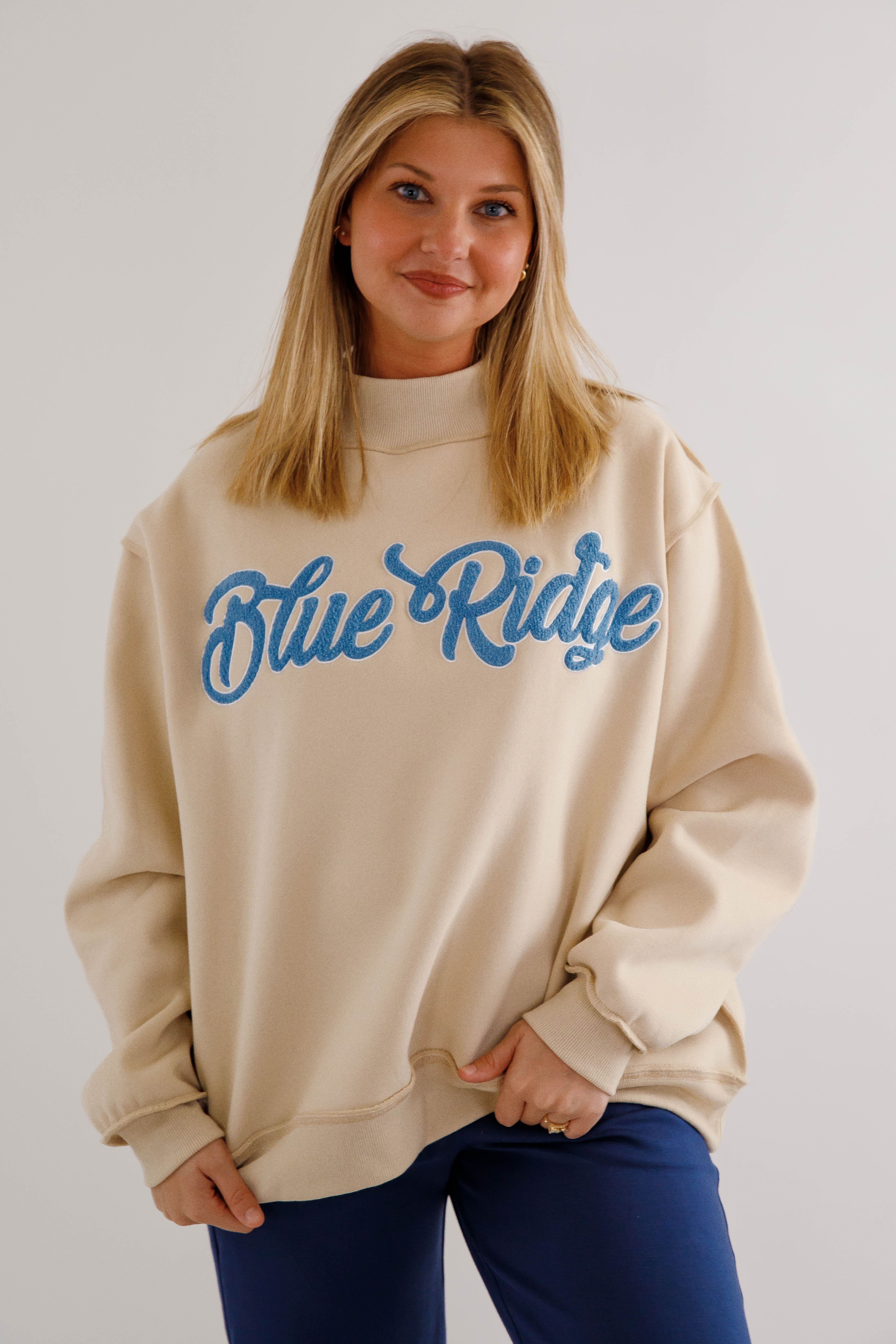 Blue Ridge Mockneck Pullover-Taupe