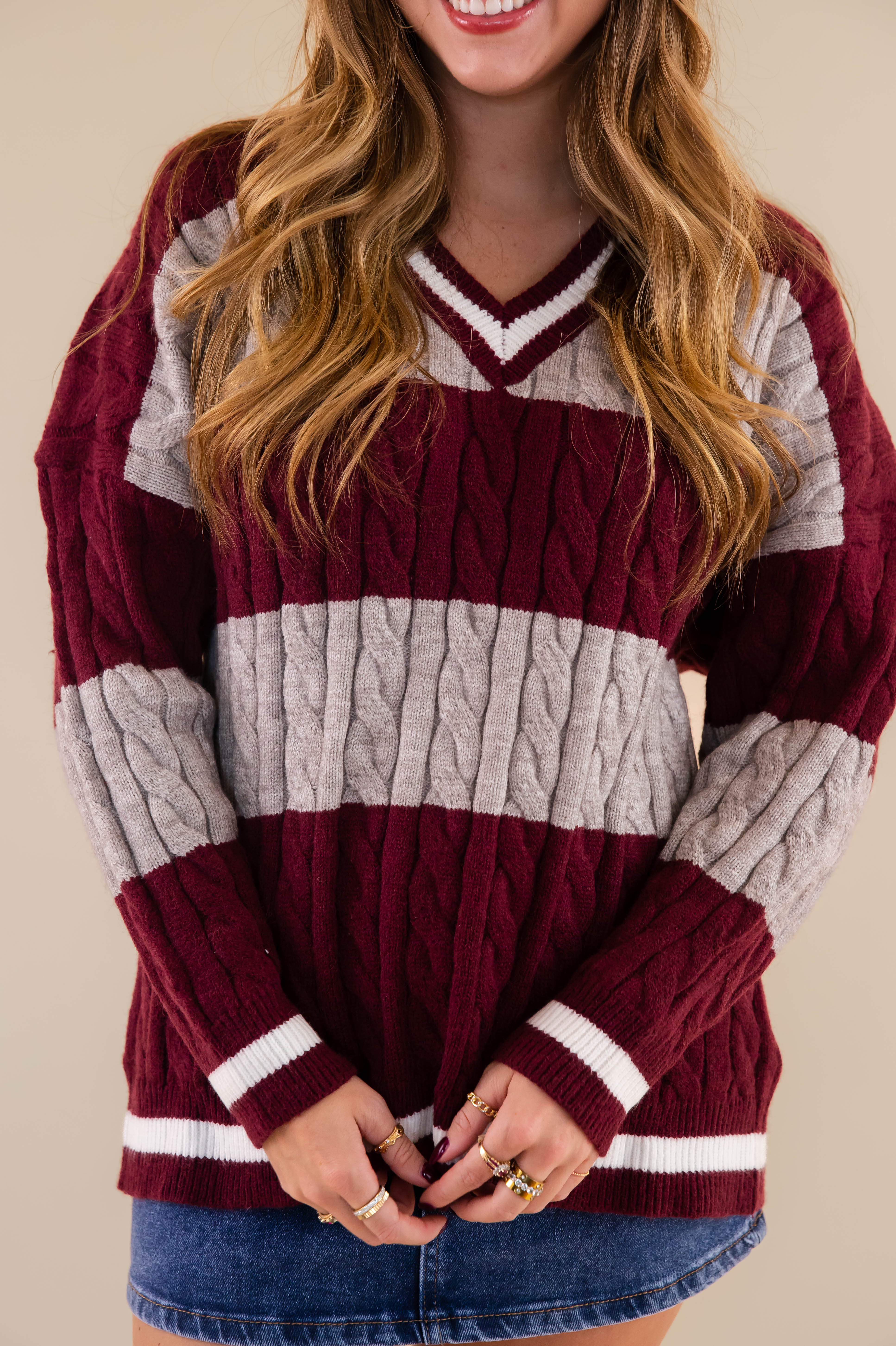 RESTOCK: Take A Minute Sweater-Maroon