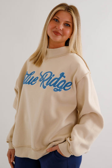 Blue Ridge Mockneck Pullover-Taupe
