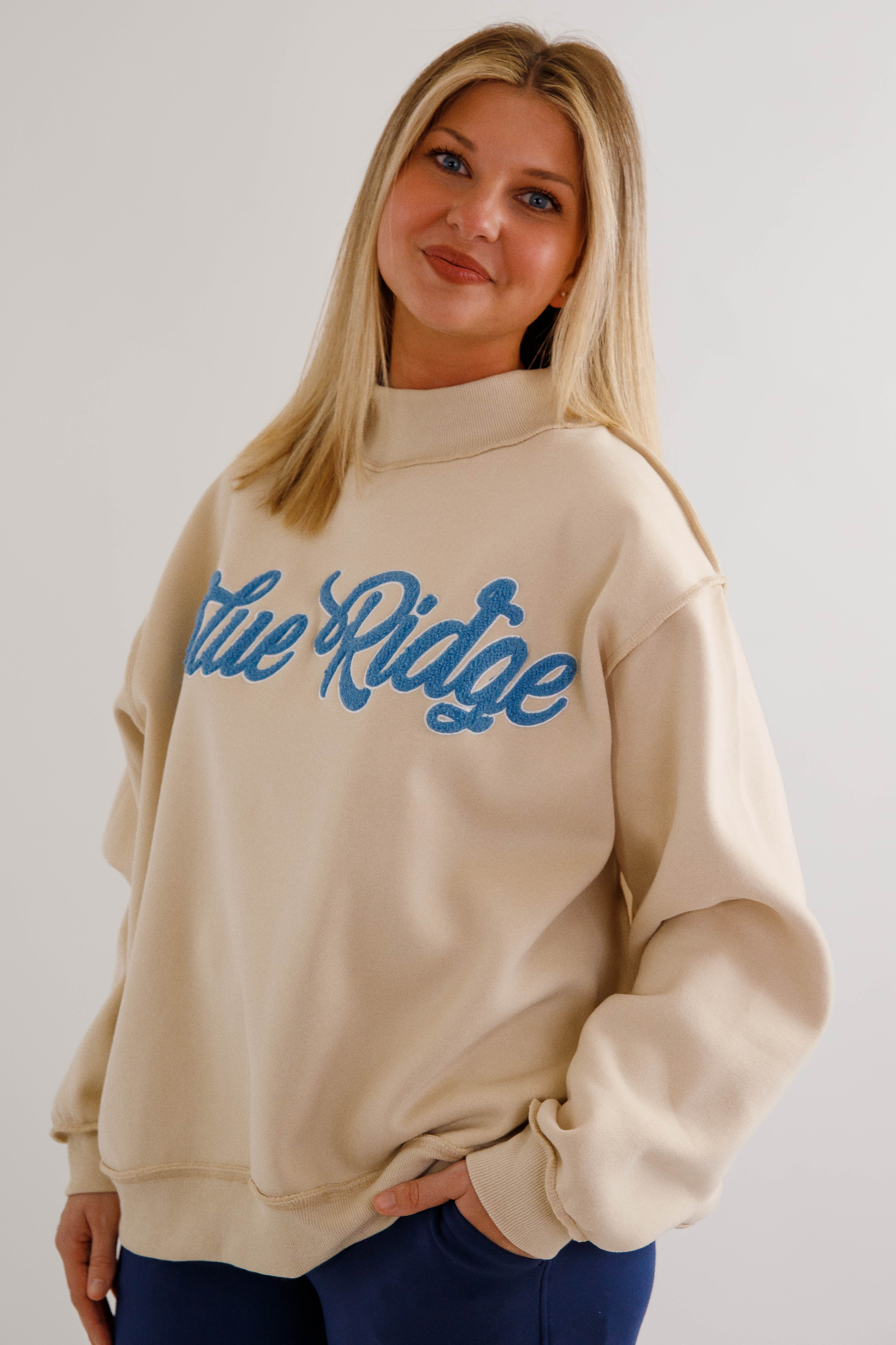 Blue Ridge Mockneck Pullover-Taupe