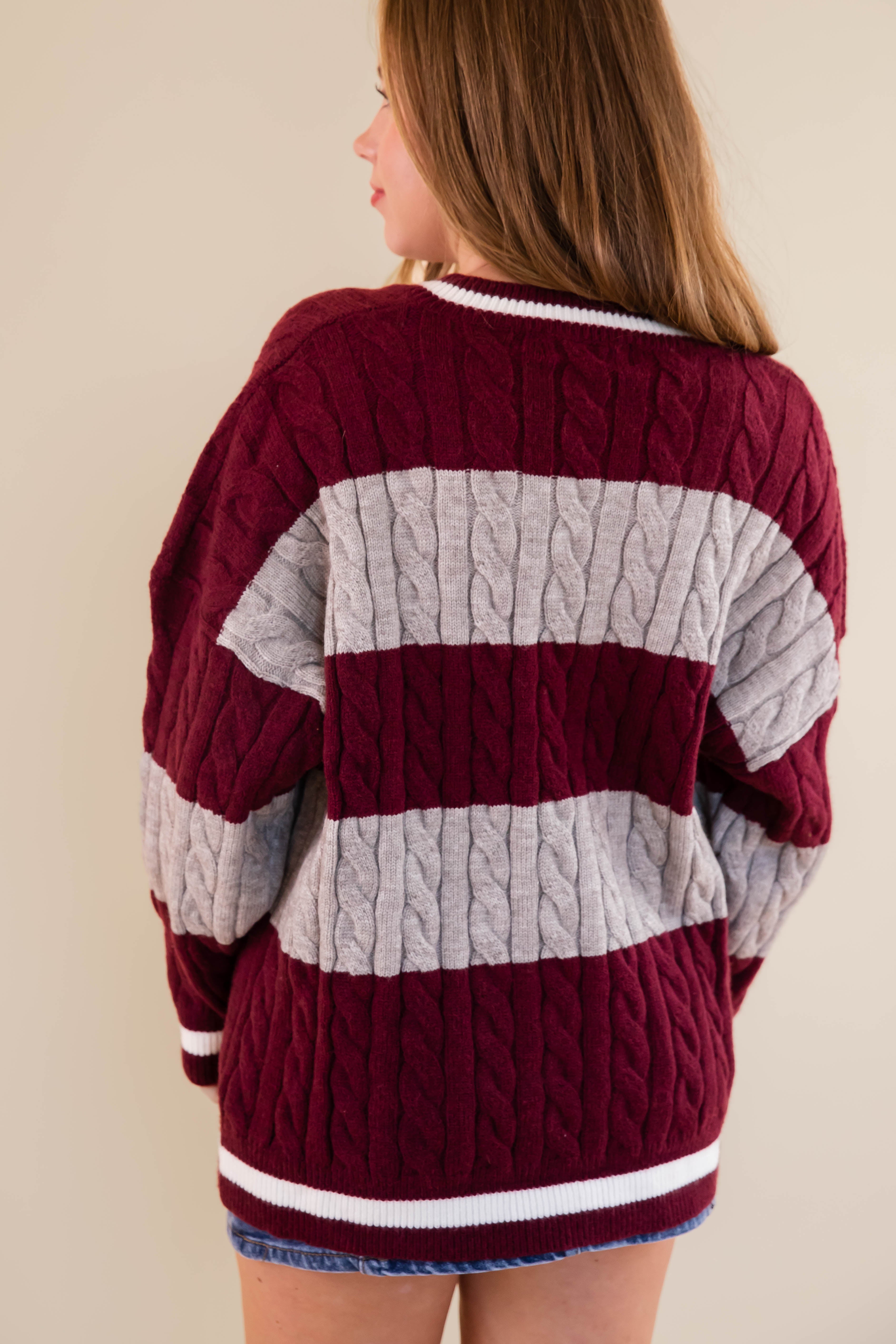 RESTOCK: Take A Minute Sweater-Maroon