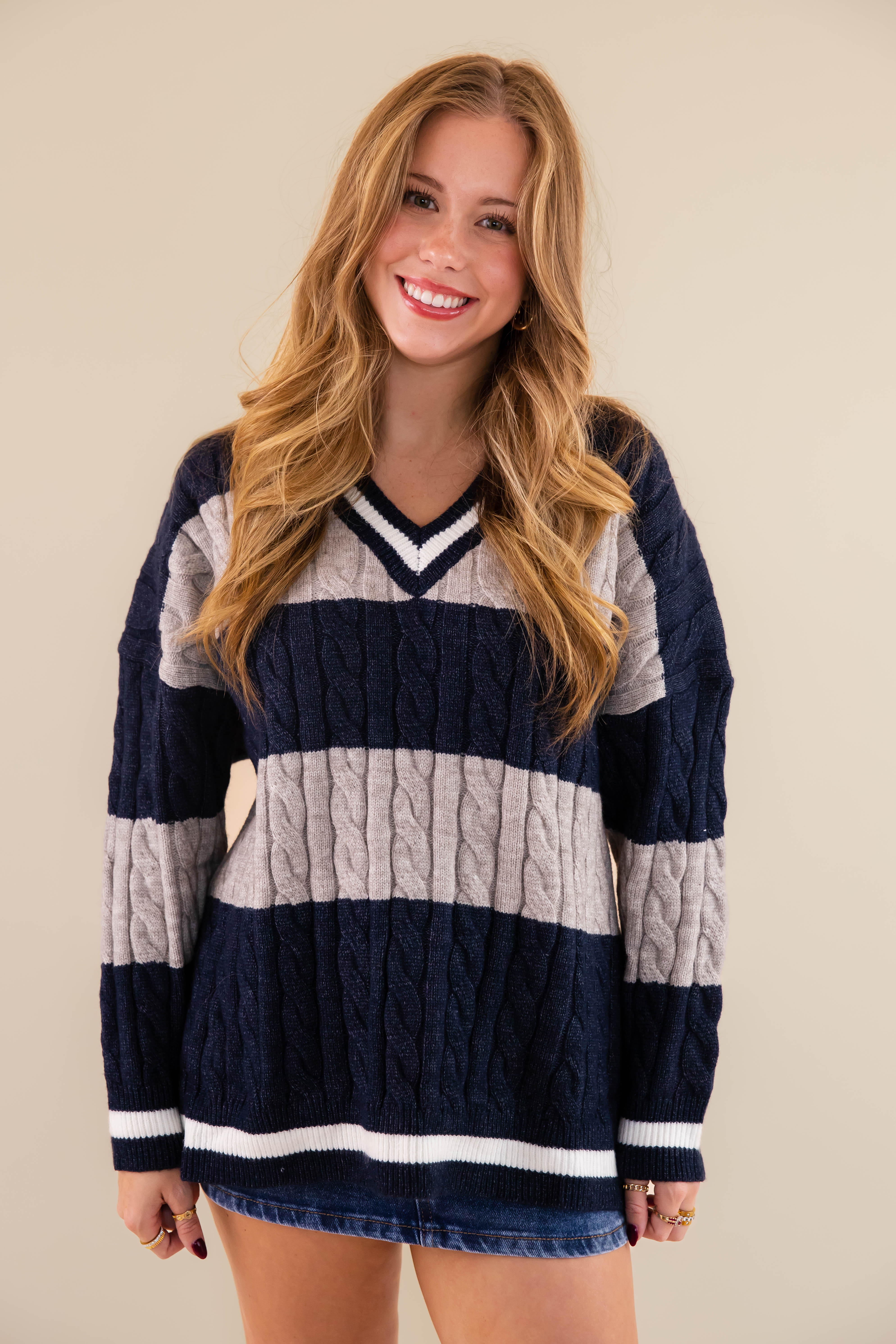 RESTOCK: Take A Minute Sweater-Navy