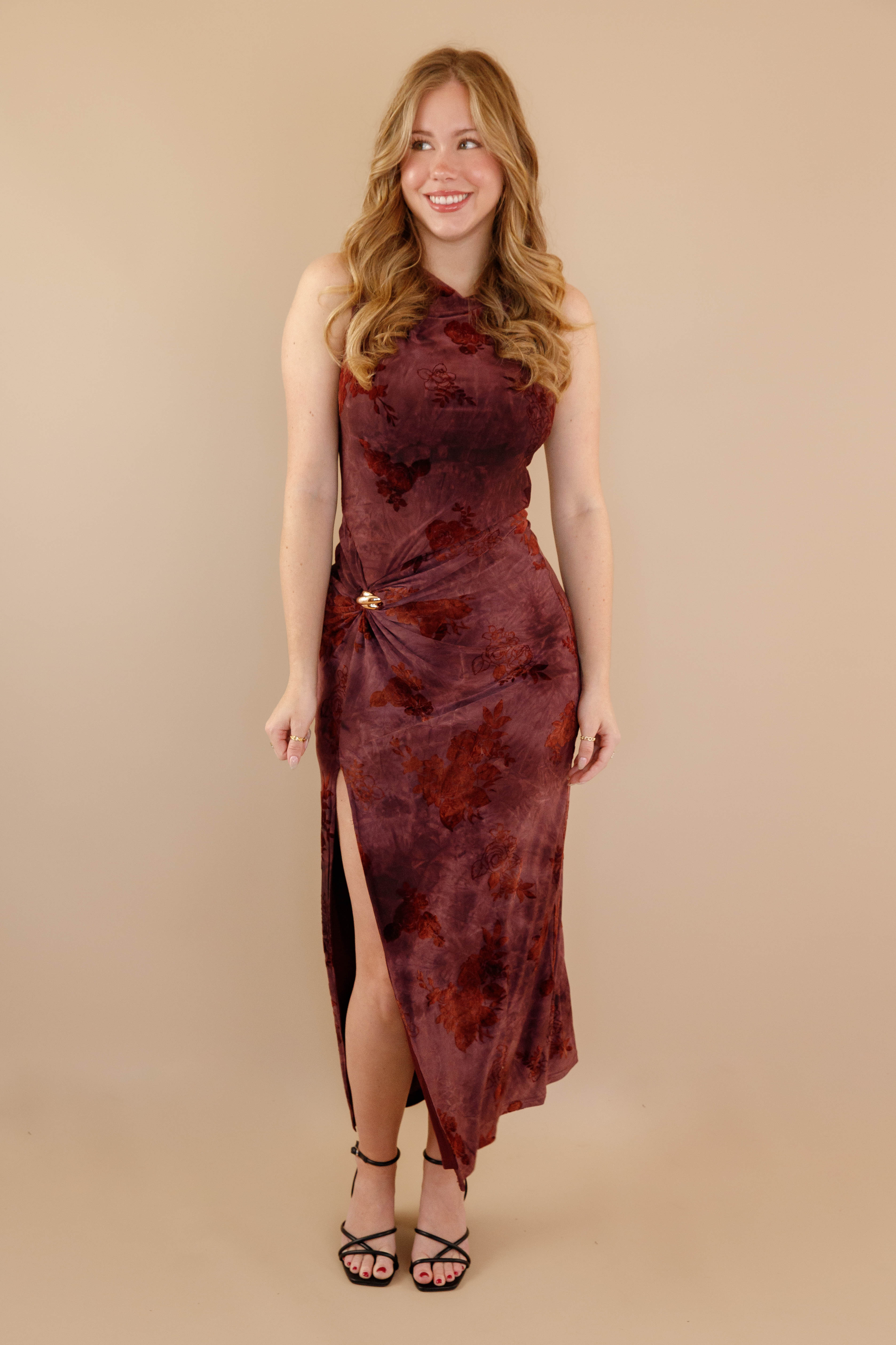 Life is a Runway Midi Dress-Wine