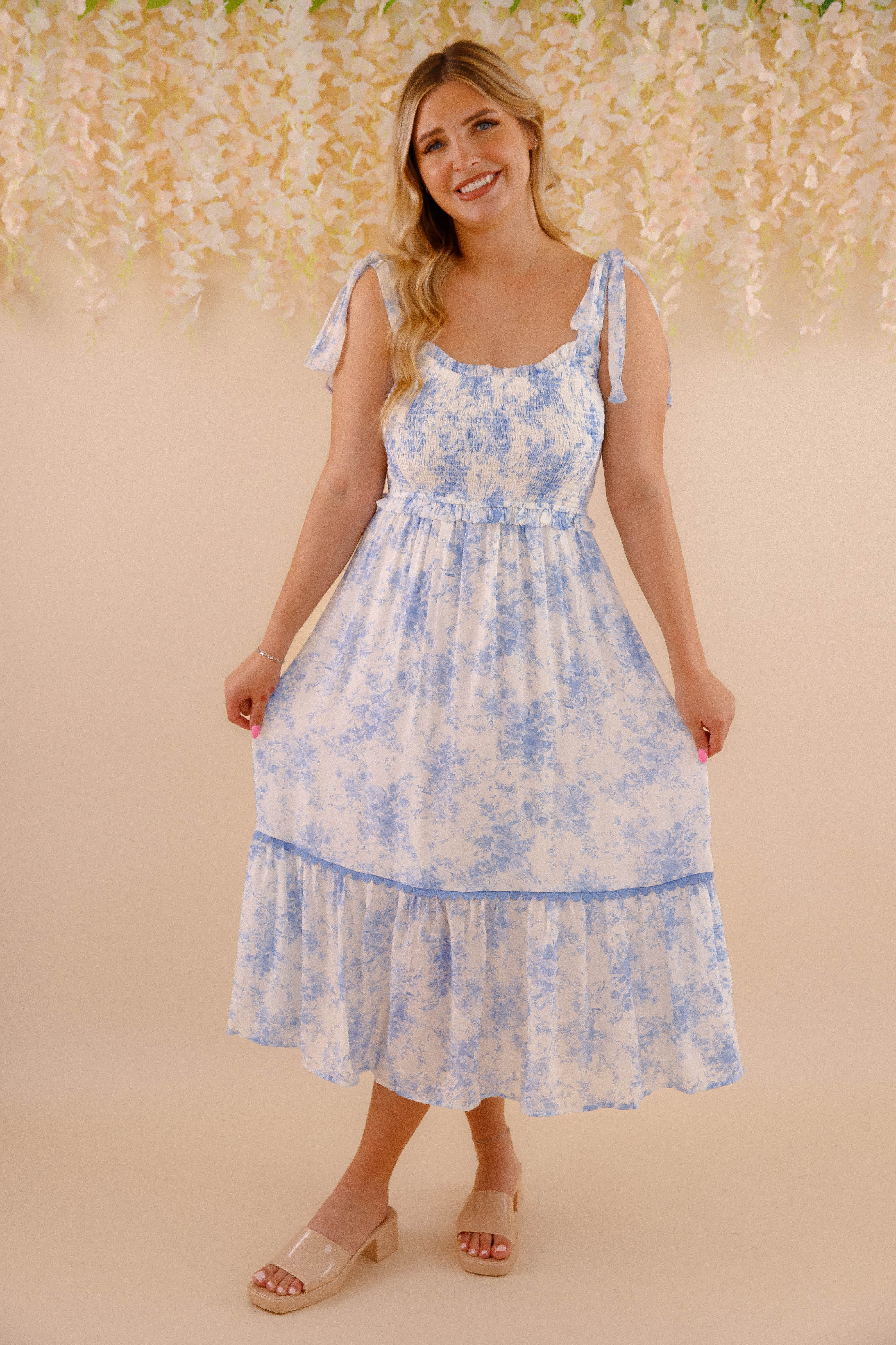 RESTOCK: Like A Wish Midi Dress-Blue